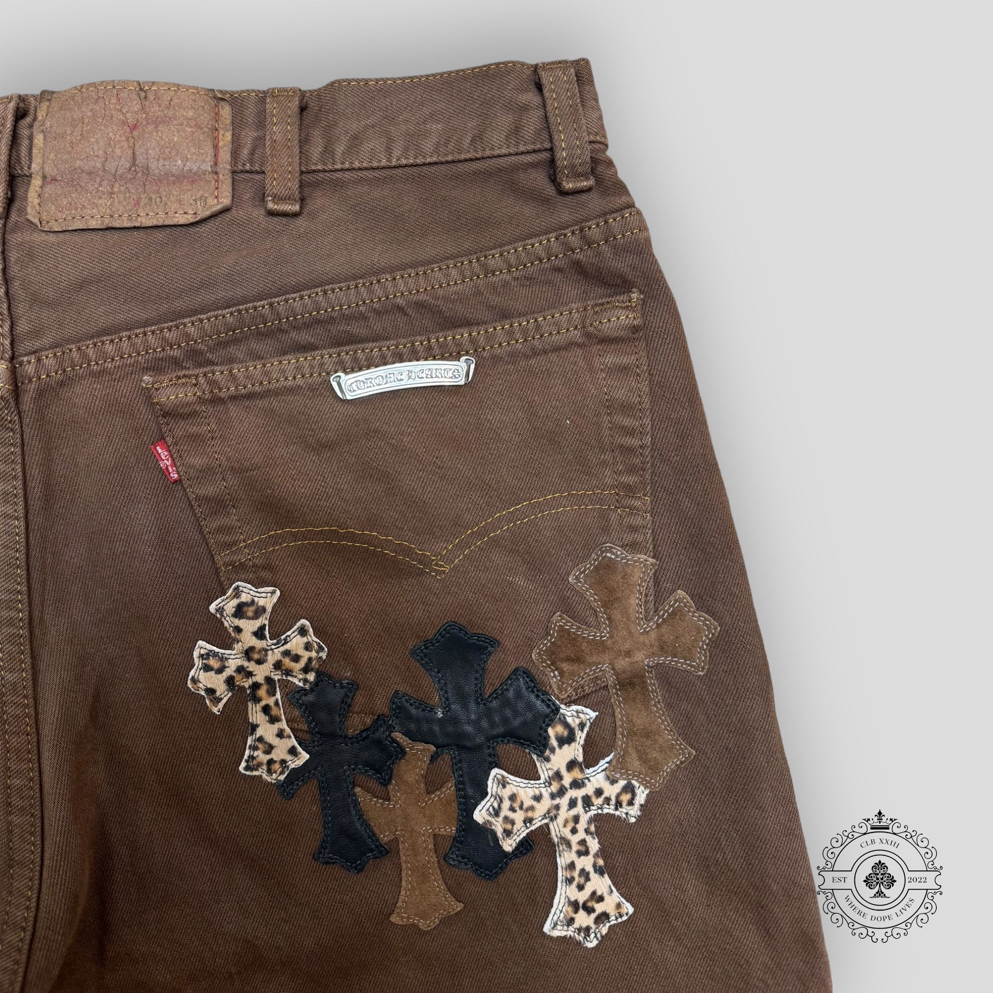 Chrome Hearts Chrome Hearts Brown Leopard Cross Patch Jeans Size US 36 / EU 52 - 3 Thumbnail