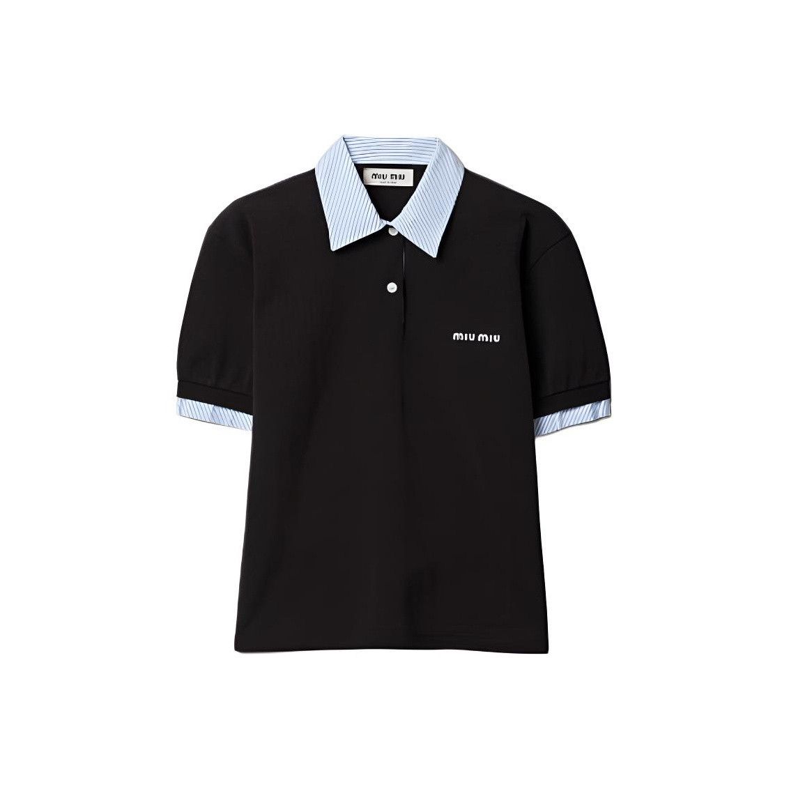Miu Miu Miu Miu Contrast Striped Collar Polo M Size M / US 6-8 / IT 42-44 - 1 Thumbnail