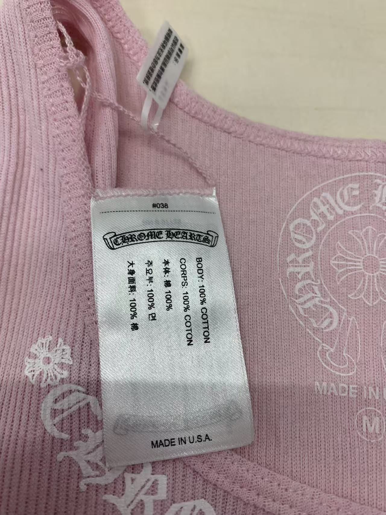Chrome Hearts Chrome Hearts Pink LOVE YOU Neck Logo Tank Top Size S / US 4 / IT 40 - 4 Thumbnail