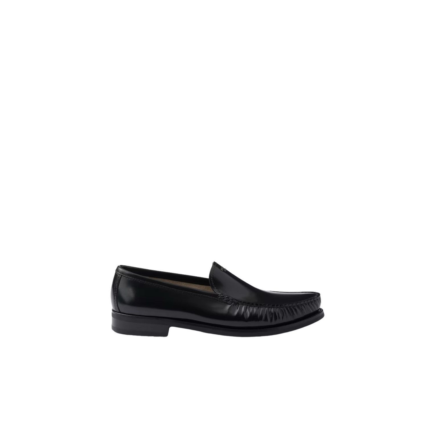 Prada PRADA $1200 Black Brushed Leather Loafers New And Authentic Size US 9 / EU 42 - 2 Thumbnail