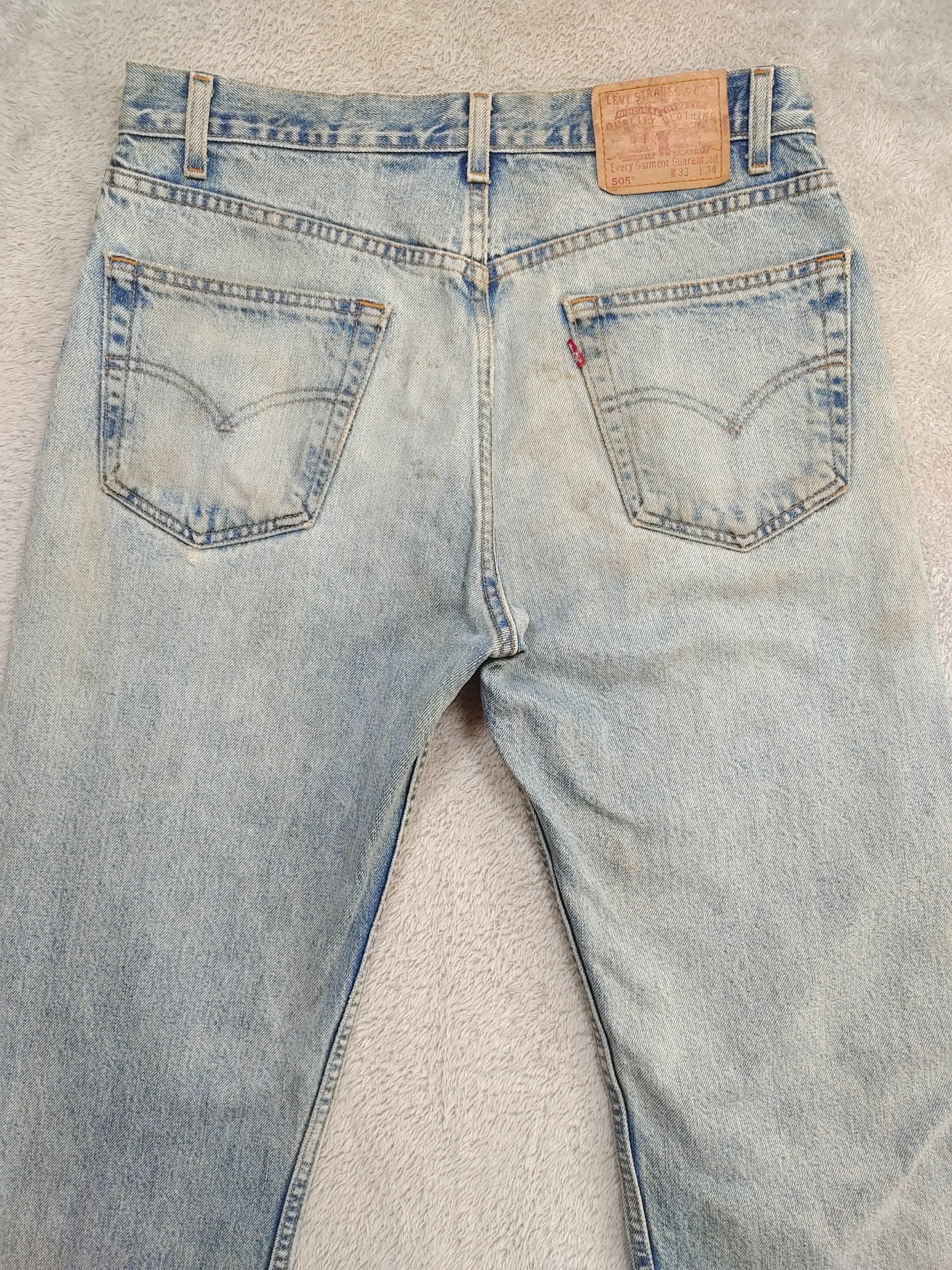 Levi's Levi’s 505 Light Wash Distressed Jeans Red Tab Straight Leg Size US 33 - 8 Thumbnail