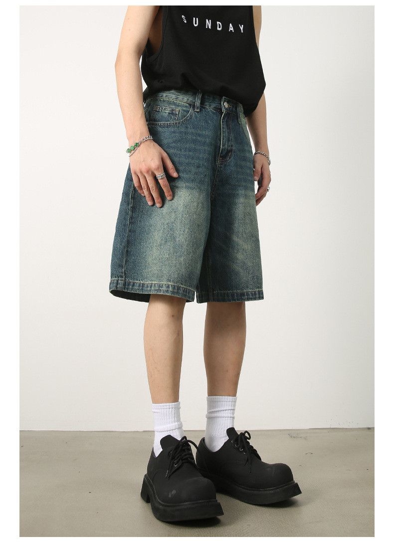 Japanese Brand × Jean Men's loose versatile casual distressed denim shorts Size US 32 / EU 48 - 3 Thumbnail