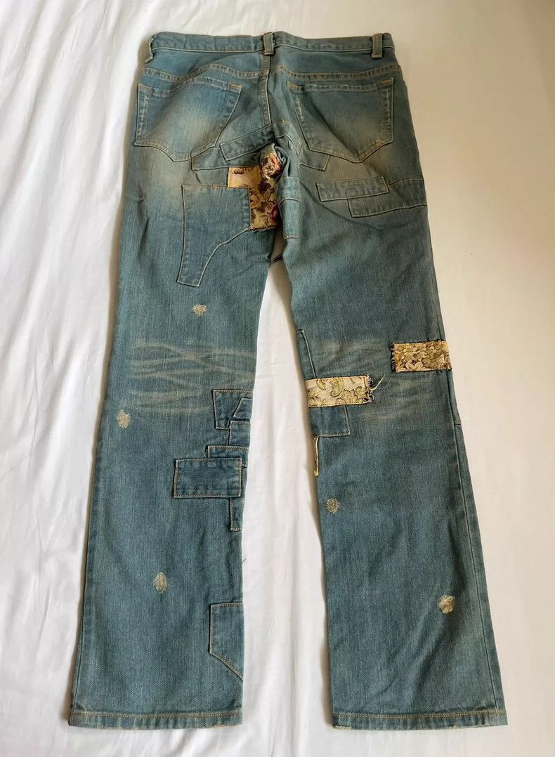 Yohji Yamamoto Vintage Floral Patchwork Denim Pants-2506 Size 28" / US 6 / IT 42 - 5 Thumbnail