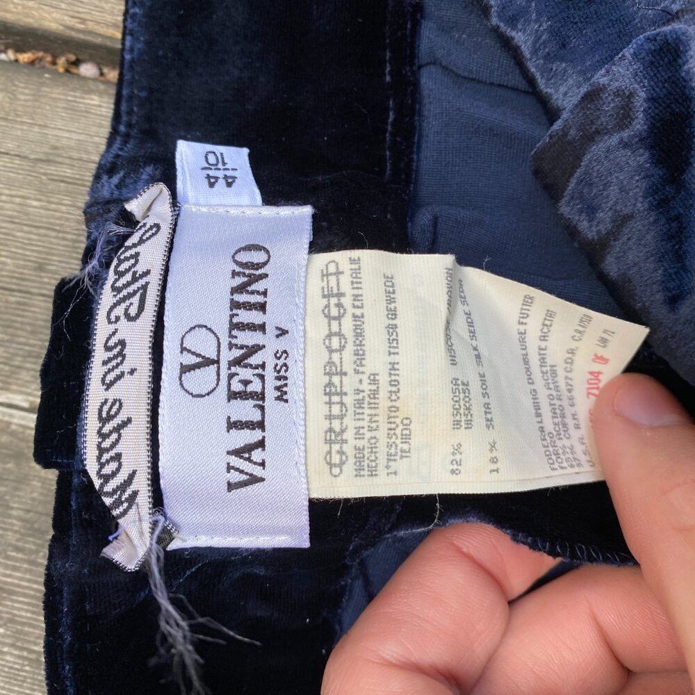 Valentino Vintage 90s Valentino Miss V Velour Silk Velvet Designer Pa Size 27" / US 4 / IT 40 - 7 Thumbnail