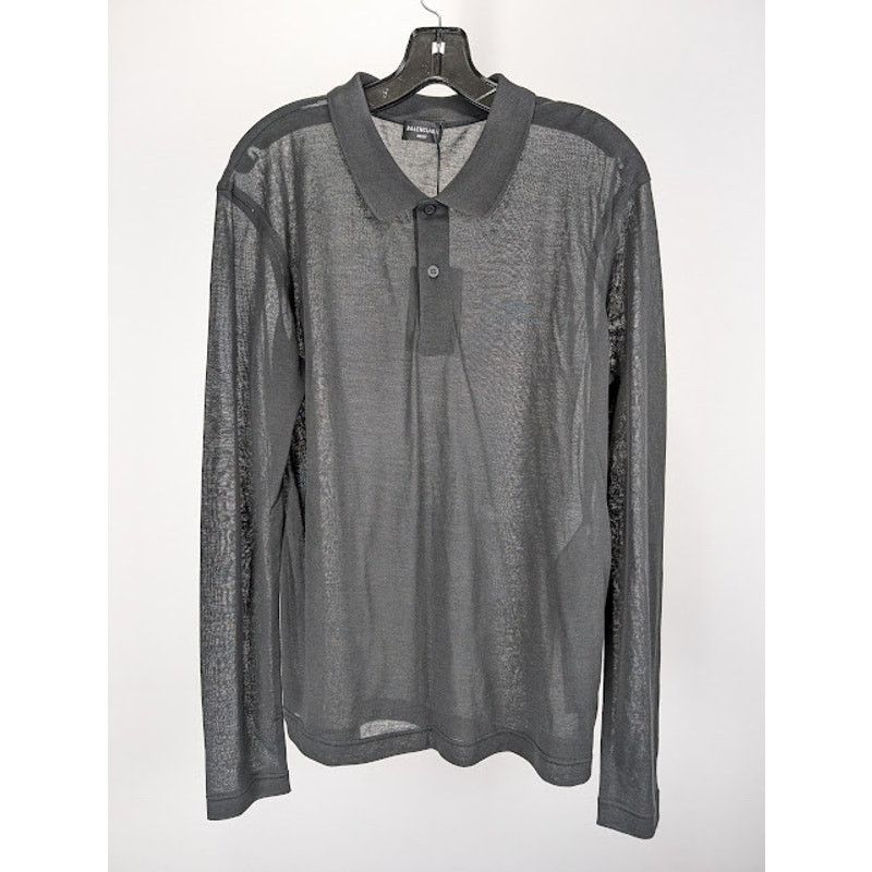 Balenciaga o1rshd1 3b Sport Embro Transp Polo Shirt in Black Size US XL / EU 56 / 4 - 1 Thumbnail