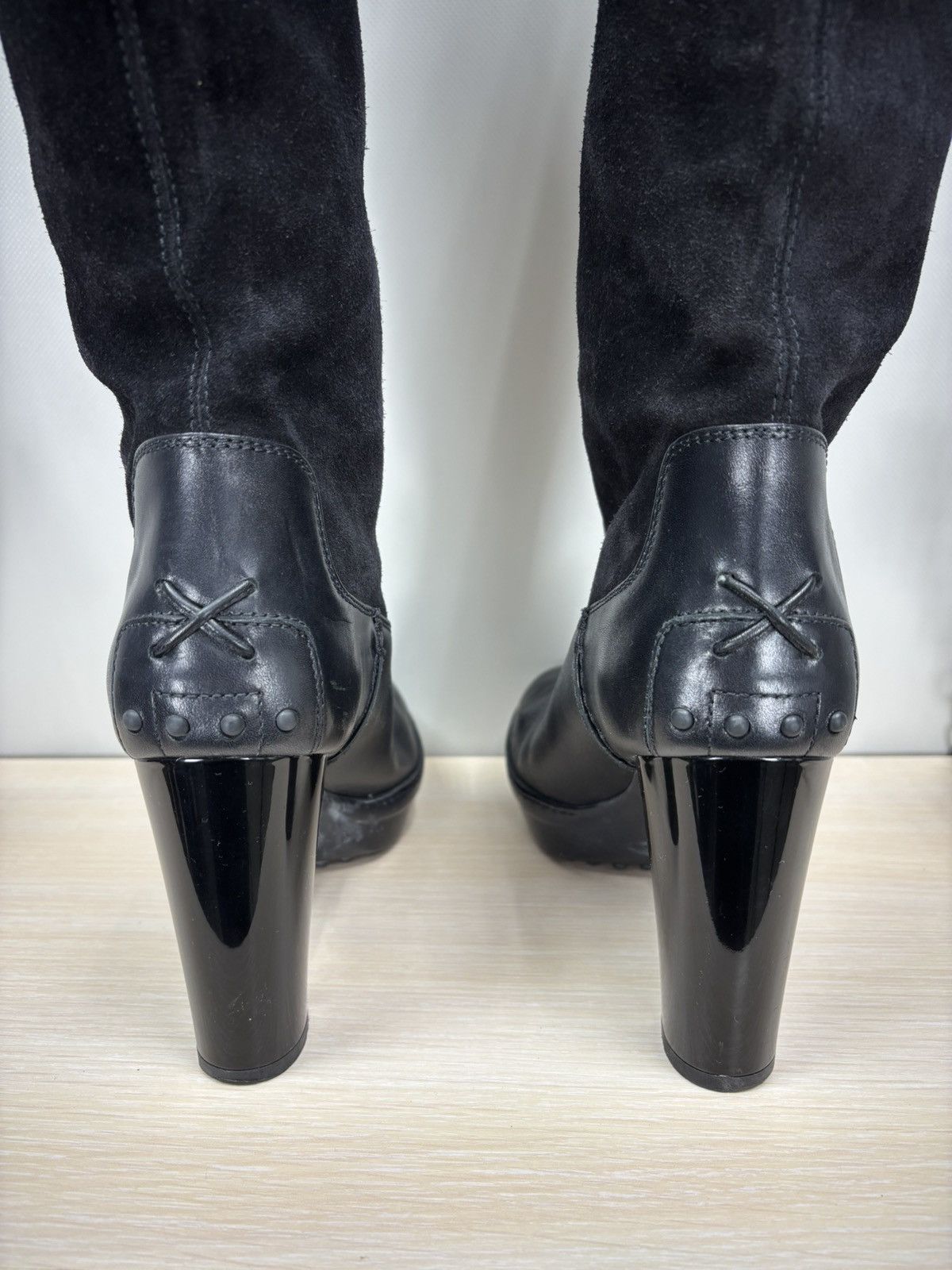 Tod's Womens leather boots TODS Size 38 1/2 Color Black Size US 8.5 / IT 38.5 - 5 Thumbnail