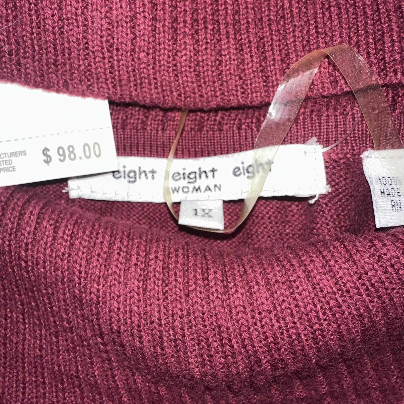 Other Turtle Neck Burgundy Zipper Neck Long Sleeve Sweater Size 1X Size XL / US 12-14 / IT 48-50 - 3 Thumbnail