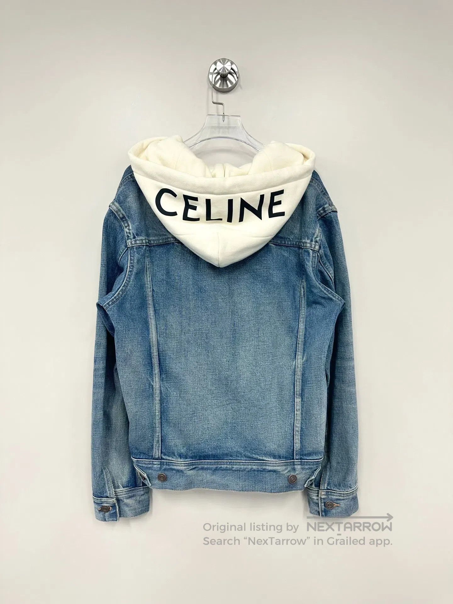 Celine CELINE Blue hooded logo denim jacket| Size US S / EU 44-46 / 1 - 2 Thumbnail
