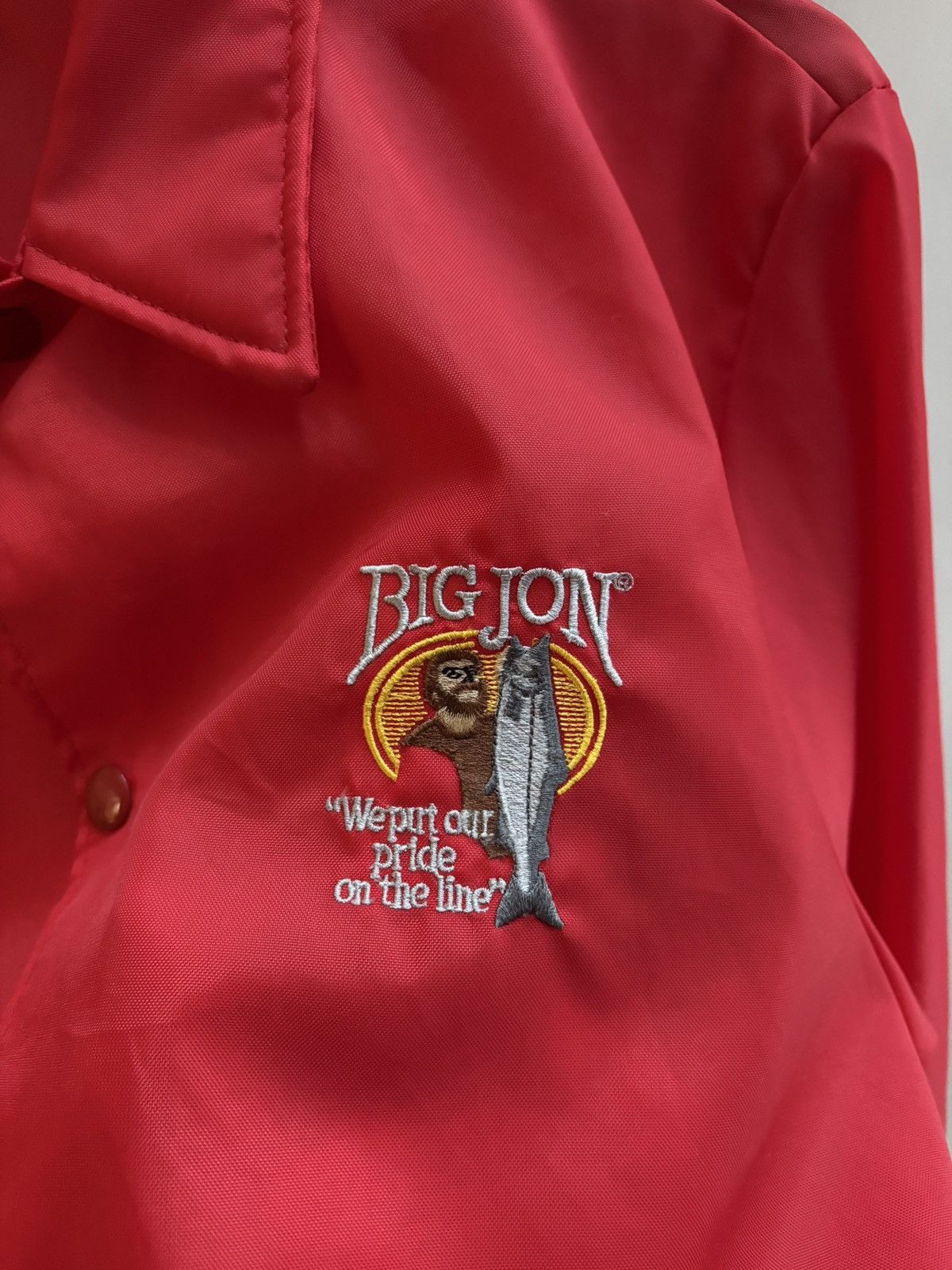 Holloway Holloway VTG 80s red Big Jon Fishing button-up windbreaker Size US L / EU 52-54 / 3 - 2 Thumbnail