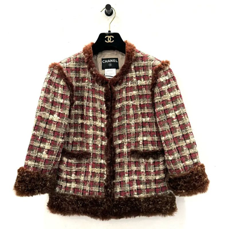 Chanel Red Cotton Women's Jacket 0089