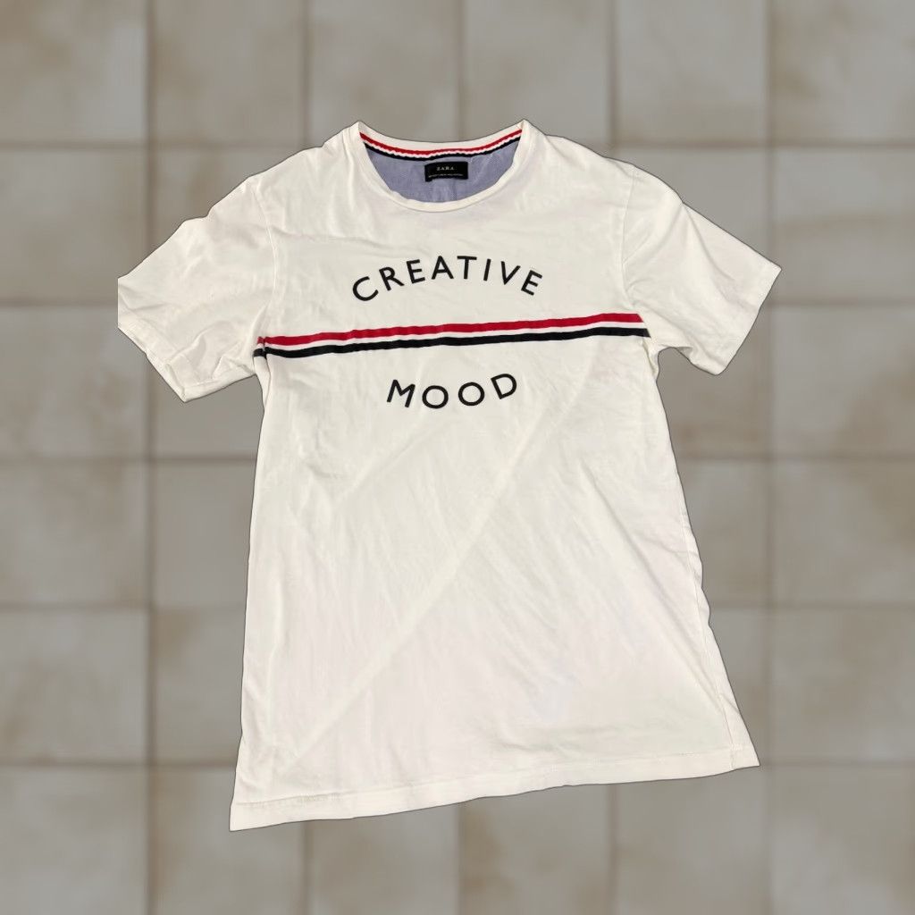 Zara Zara T Shirt Mens Small White Creative Mood Graphic Tee City Crew Neck Short Sleeve Cotton Knit Regular Size US S / EU 44-46 / 1 - 1 Thumbnail