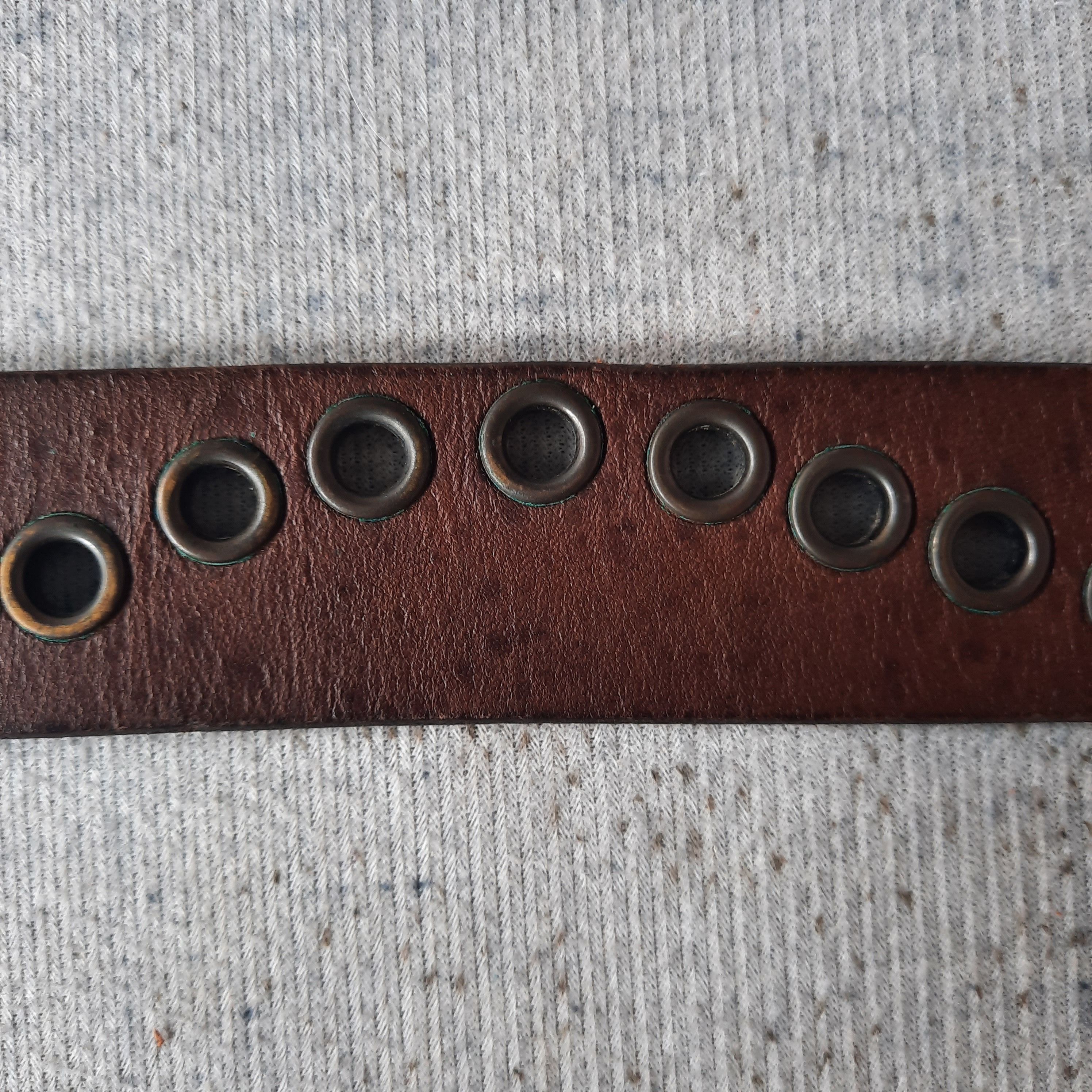 PPFM ☠️ Green label relaxing solid brass punk style leather belt Size ONE SIZE - 6 Thumbnail