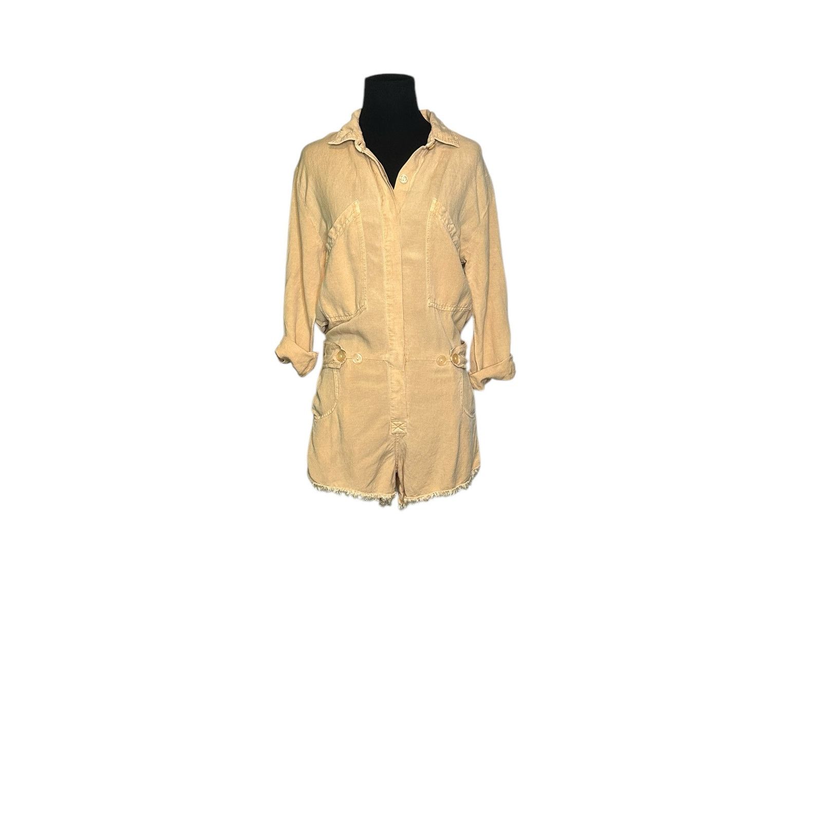 Young Fabulous & Broke YFB River Camel Pigment Linen Romper size XS Size 27" / US 4 / IT 40 - 15 Thumbnail
