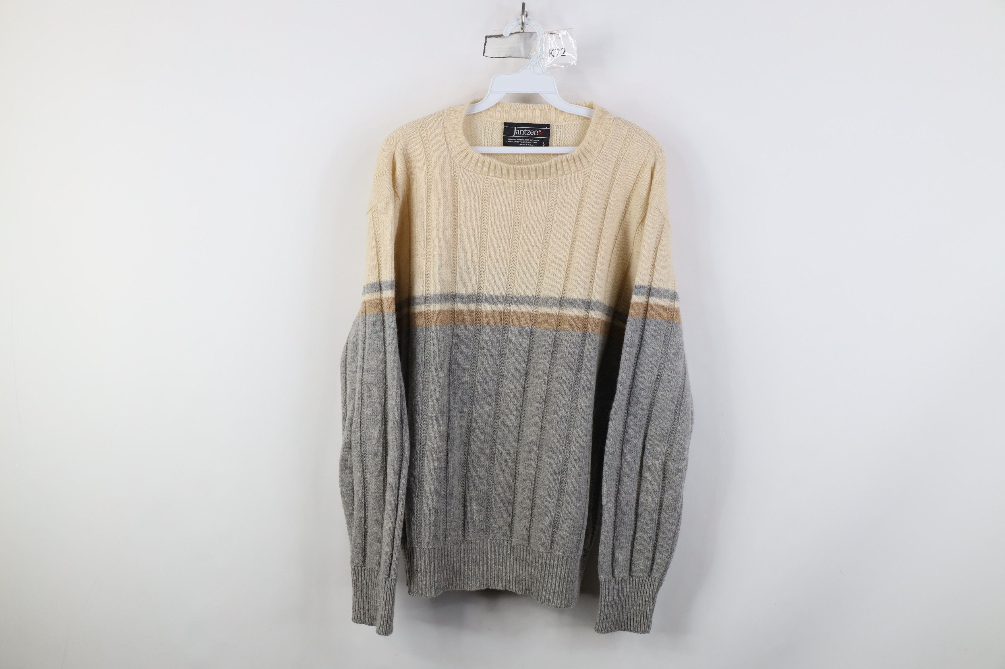 Vintage Vintage 70s Streetwear Striped Ribbed Knit Sweater USA Size US L / EU 52-54 / 3 - 1 Thumbnail