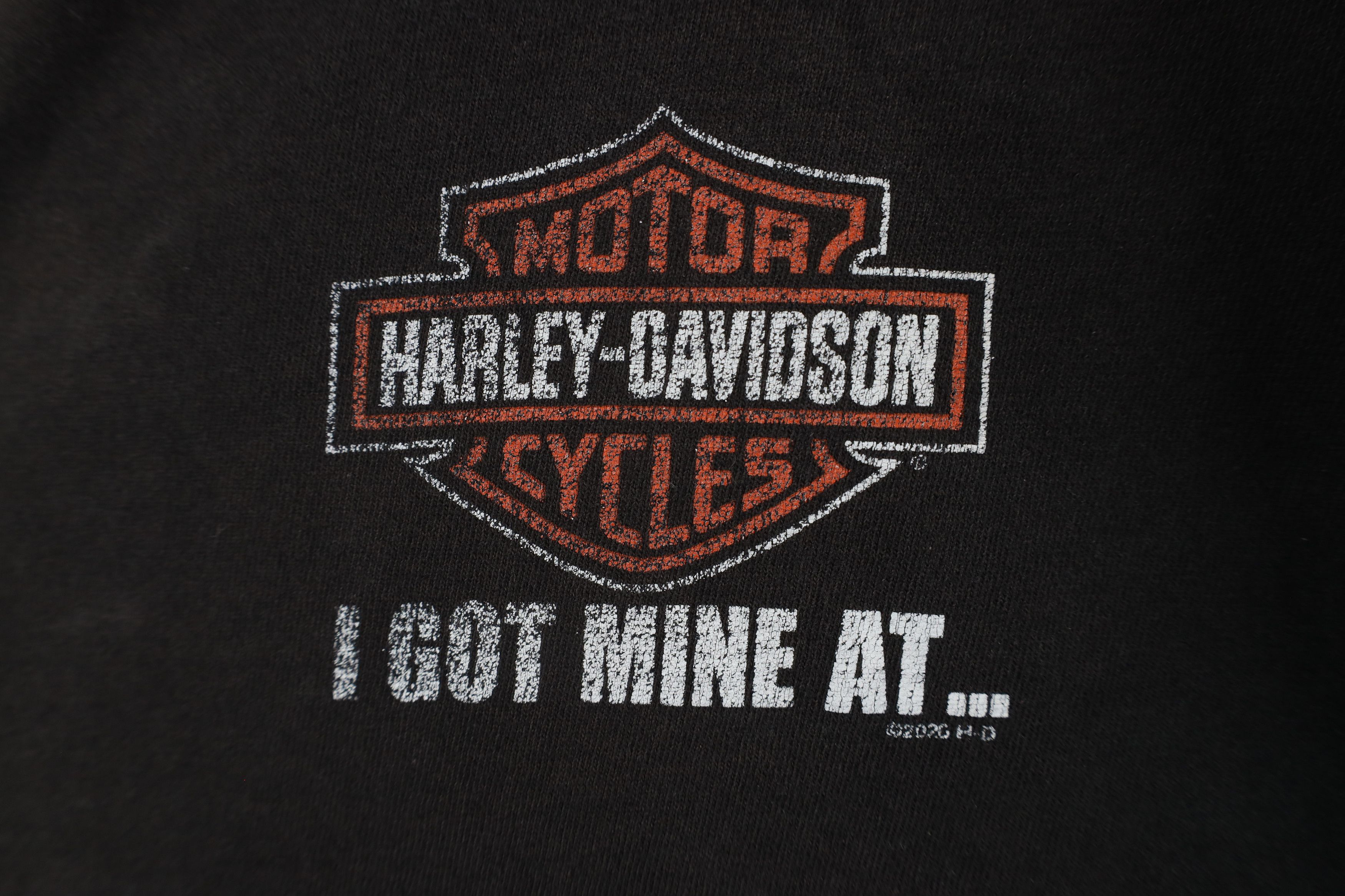 Harley Davidson × Vintage Harley Davidson Out Big Logo Wings T-Shirt Black Cotton Size US XL / EU 56 / 4 - 6 Thumbnail