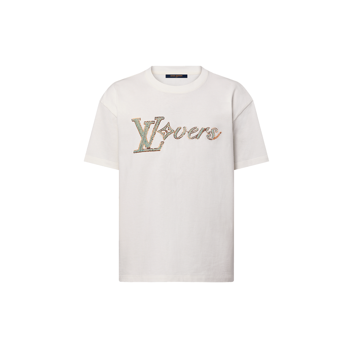 胸元の刺繍ディテール♪ Louis Vuitton ブロイダリー LV Tシャツ 正規 20AW LOUIS VUITTON ルイ ヴィトン VIRGIL ABLOH