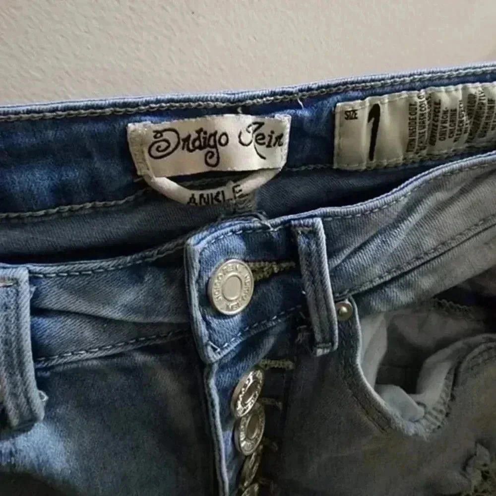 Designer Indigo Jean Ankle Skinny Jeans with Button Fly Size 30" / US 8 / IT 44 - 3 Thumbnail