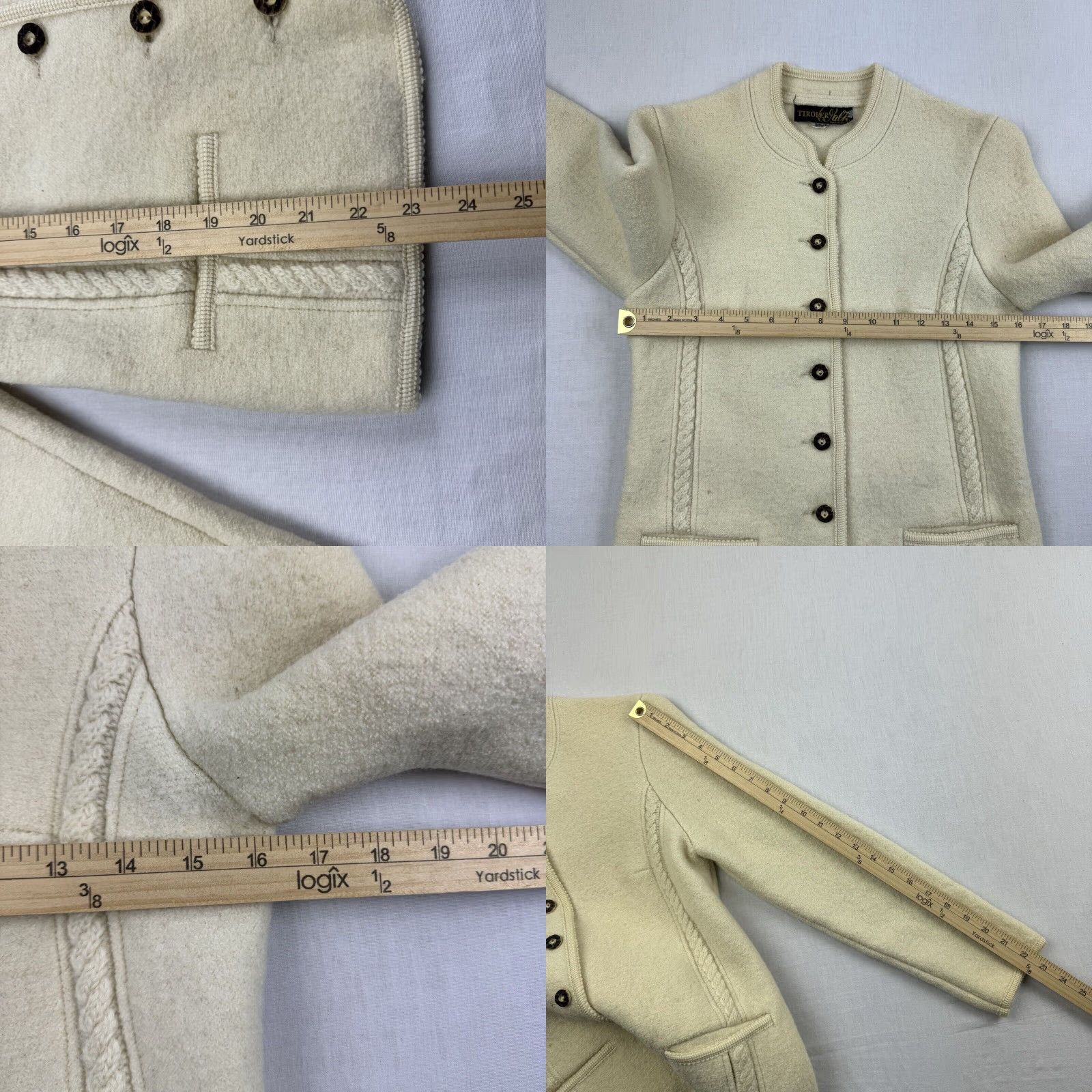 Vintage VINTAGE Tiroler Walk Cardigan Sweater Womens S Ivory Button 1960s Classic 70s 60s Knit Men? Women? Size S / US 4 / IT 40 - 8 Thumbnail
