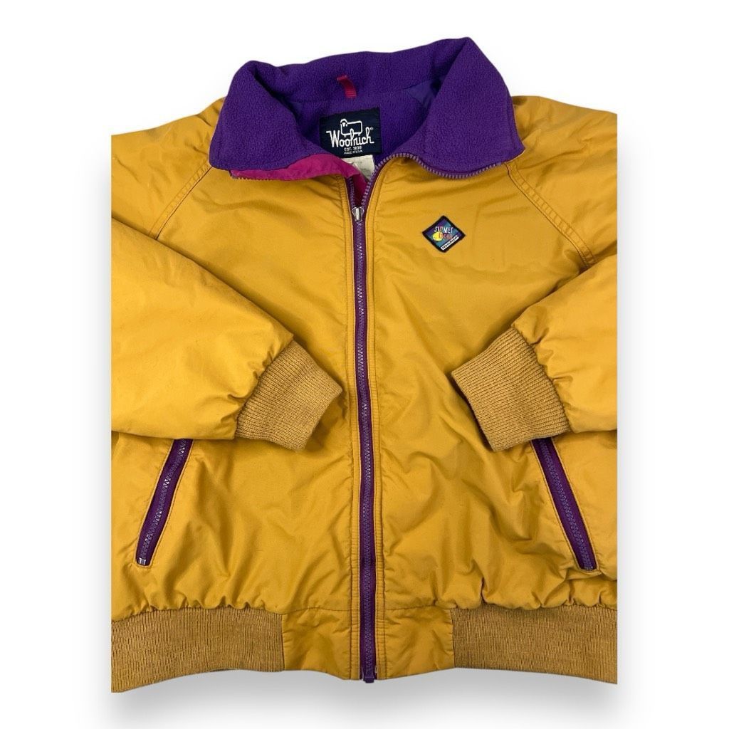 Woolrich Woolen Mills Vintage 1980s Woolrich Sigment Gear Mustard Purple Fleece Li Size L / US 10 / IT 46 - 2 Thumbnail