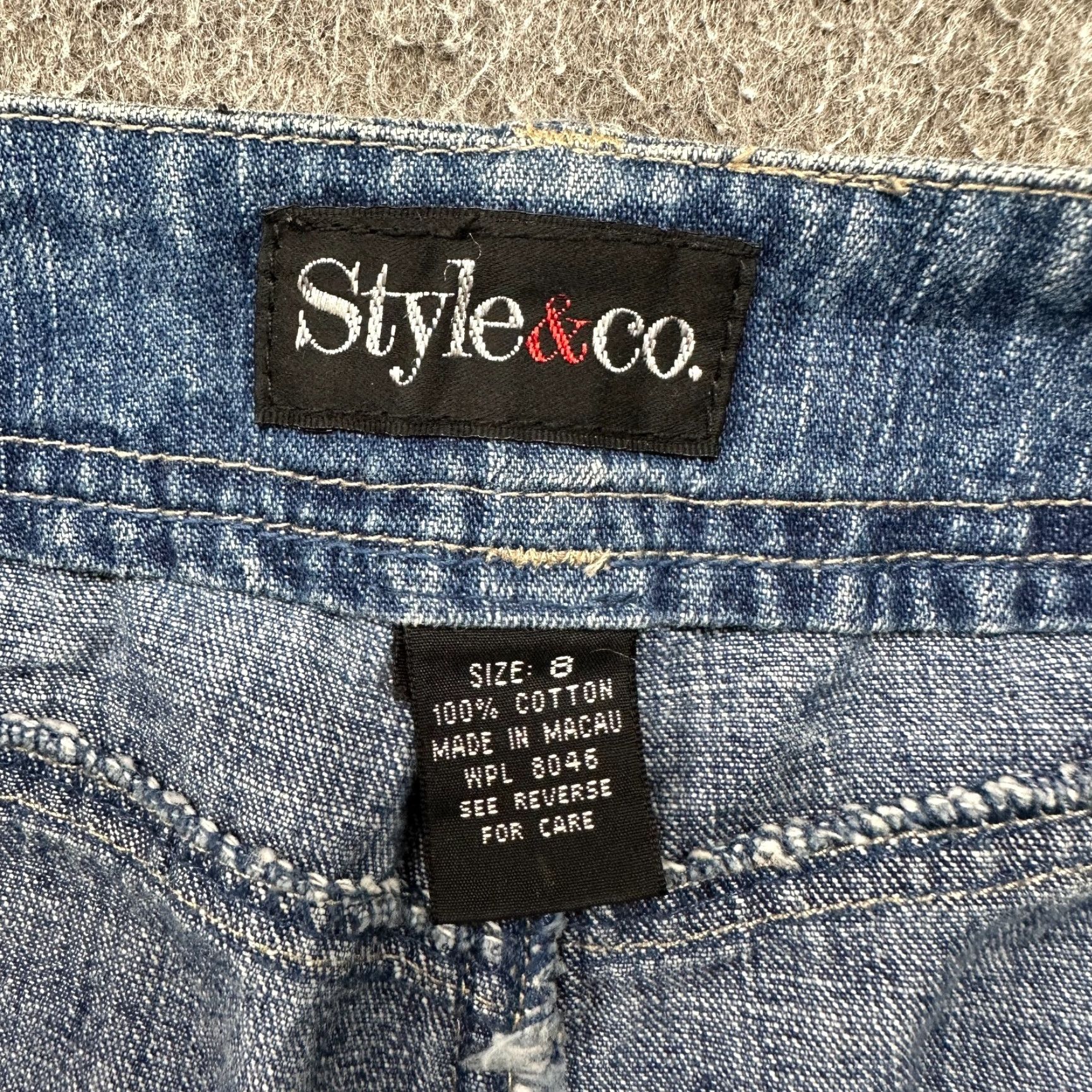 Vintage VINTAGE Style&co. Maxi Skirt Womens 8 Blue Long Denim Cotton 90s Pockets Stretch Size 30" / US 8 / IT 44 - 2 Thumbnail
