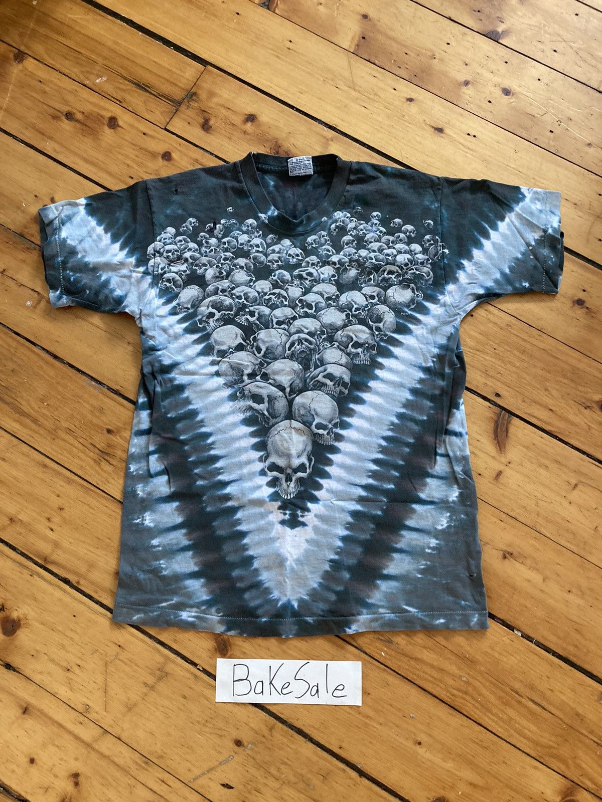 1998 Liquid Blue White Tag Skull Tie-dye Tee Size Large