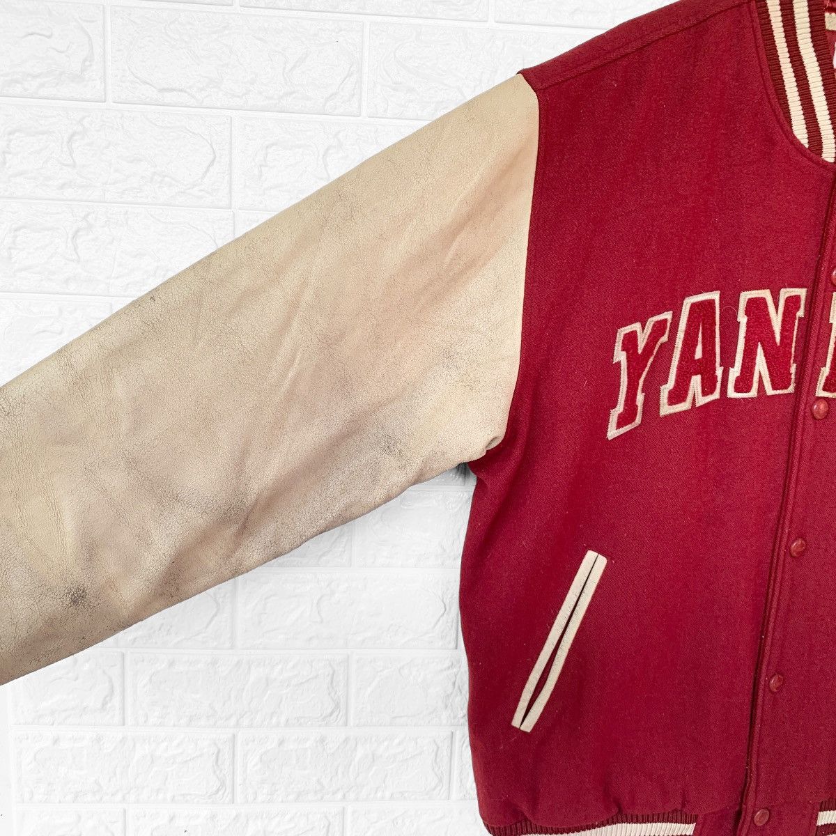 MLB Vintage 90s Yankees Wool Varsity Leather Jacket Embroidered Size US XL / EU 56 / 4 - 10 Thumbnail