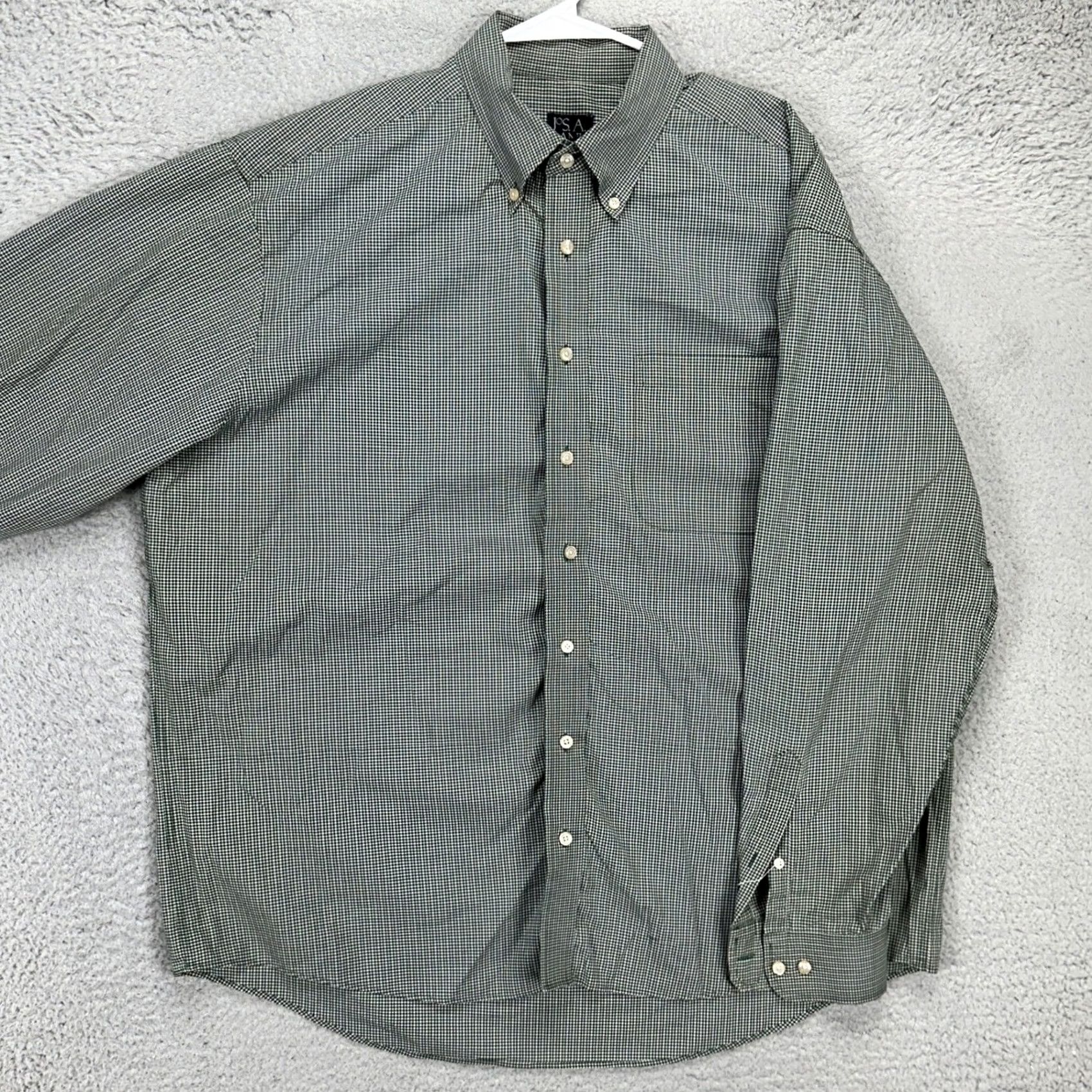 Jos. A. Bank Jos. A. Bank Mens Button Down Shirt XL Green Plaid Long Sleeve Pocket Casual Size US XL / EU 56 / 4 - 2 Thumbnail
