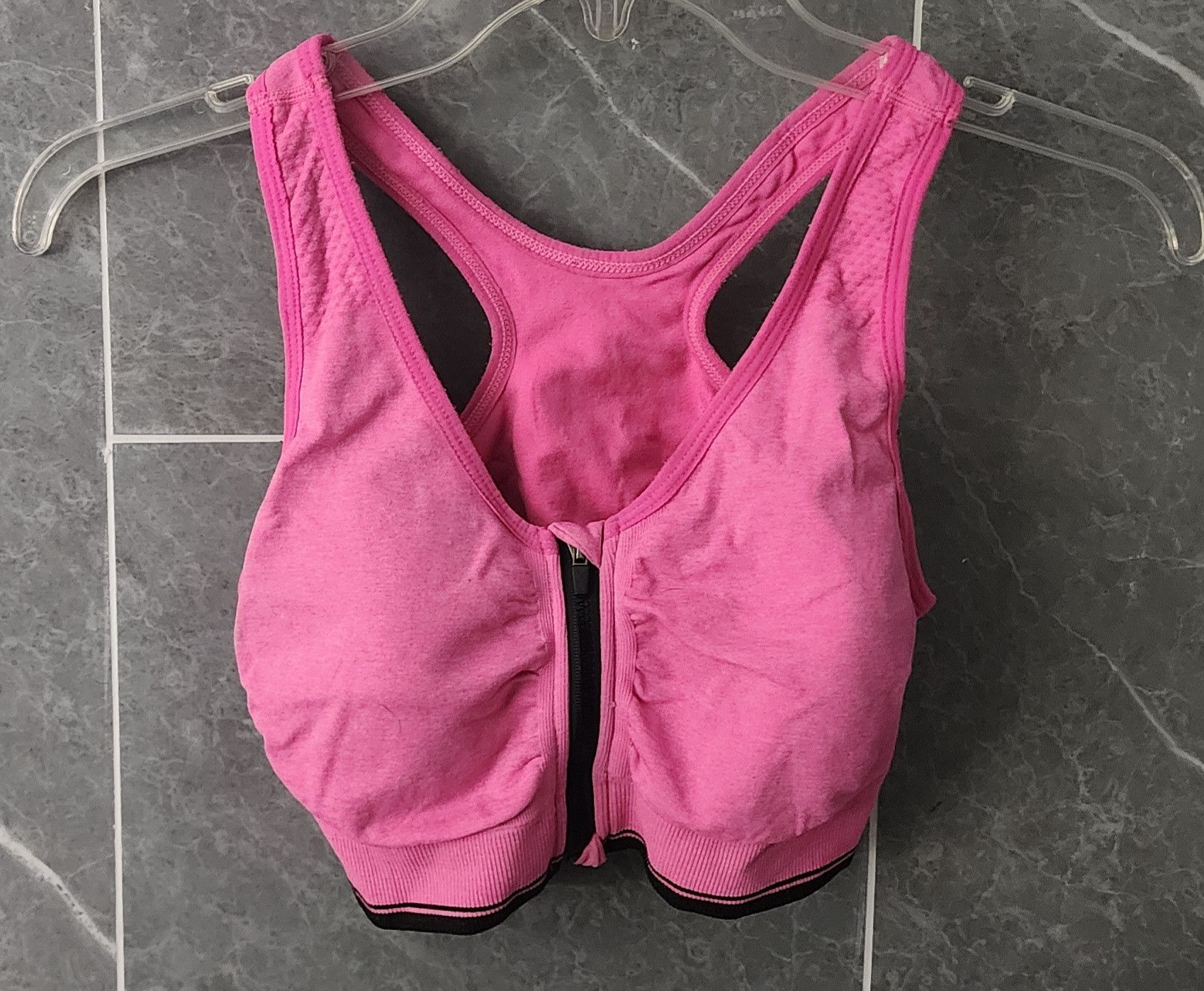 Other Zip Front Sports Bra Heather Pink Bra Medium Size ONE SIZE - 1 Thumbnail