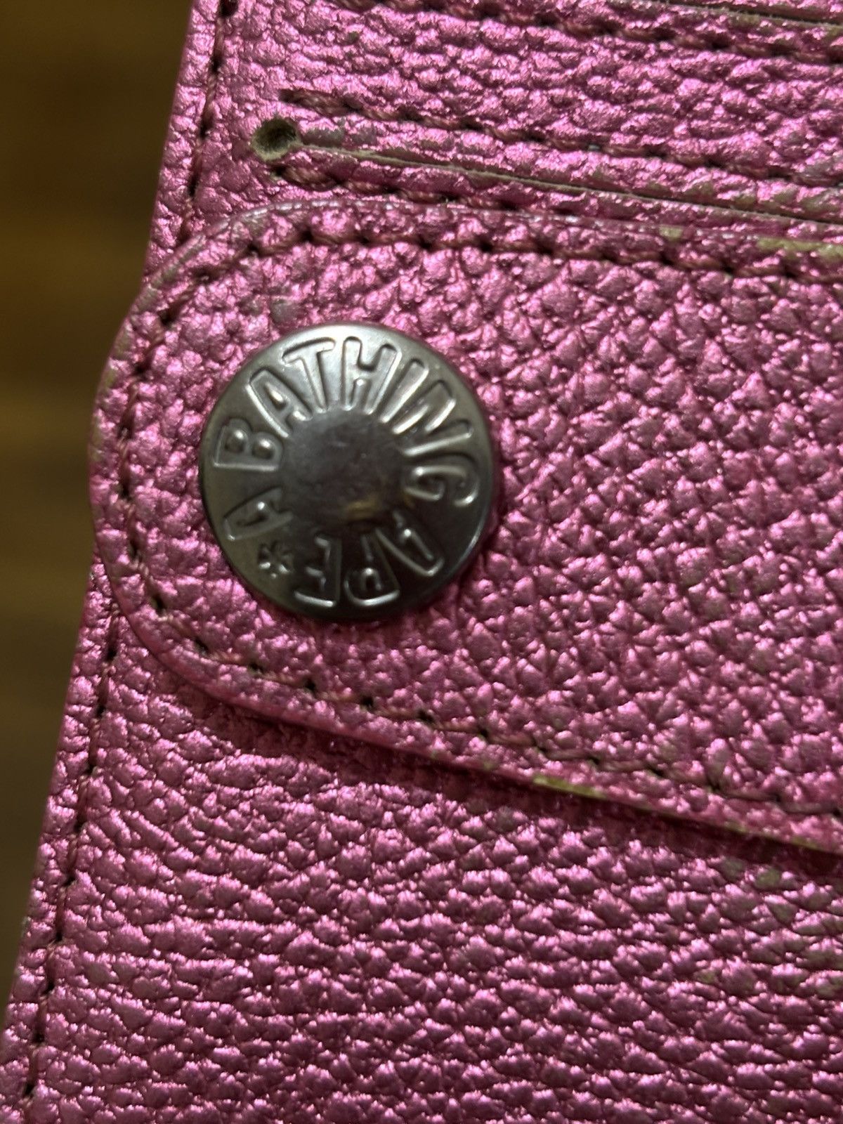 Bape A bathing ape leather pink wallet Size ONE SIZE - 5 Thumbnail