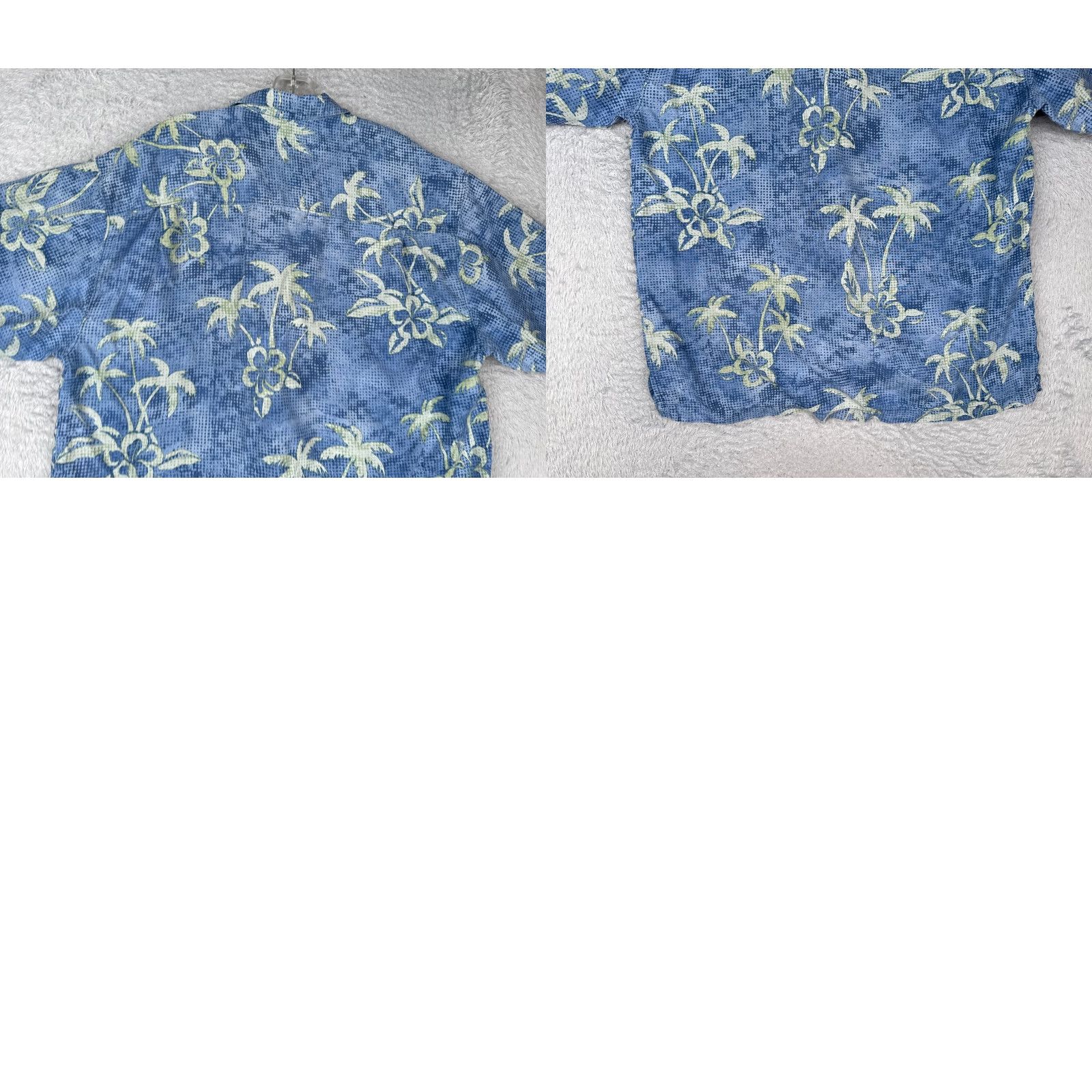 Tommy Bahama Tommy Bahama Shirt Men Large Blue Floral Palm Hawaiian 100% Silk Wood Button Up Size US L / EU 52-54 / 3 - 9 Thumbnail