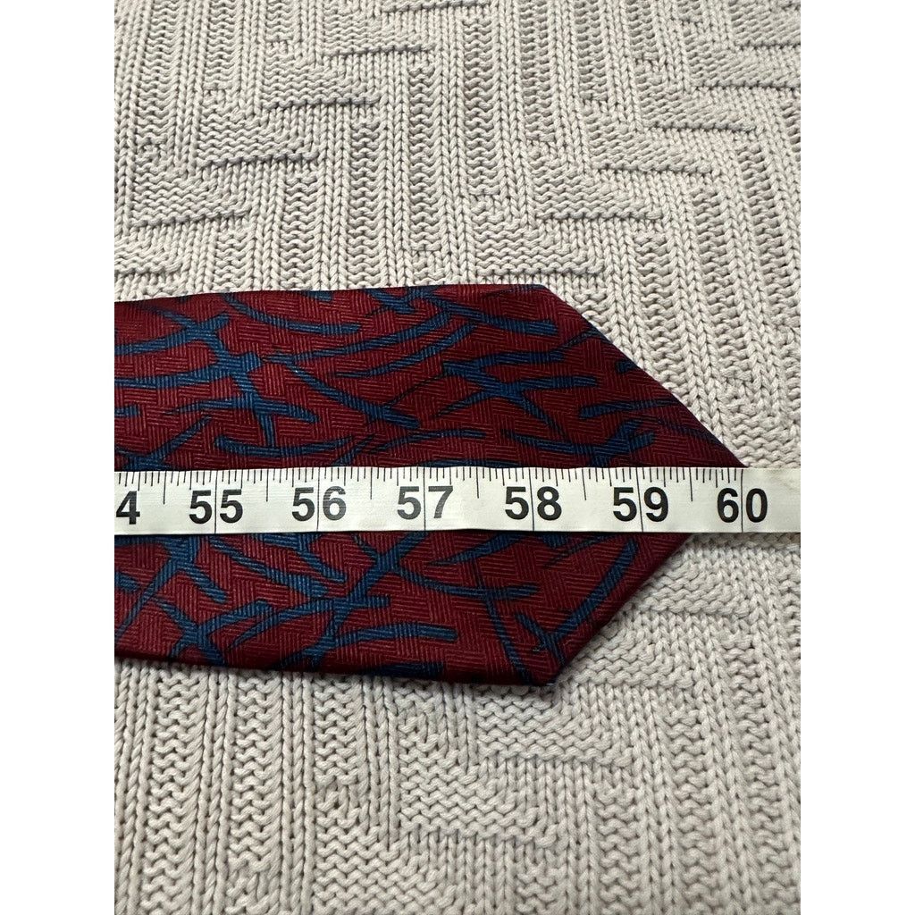 BUGATCHI Bugatchi maroon abstract silk tie Size ONE SIZE - 4 Thumbnail