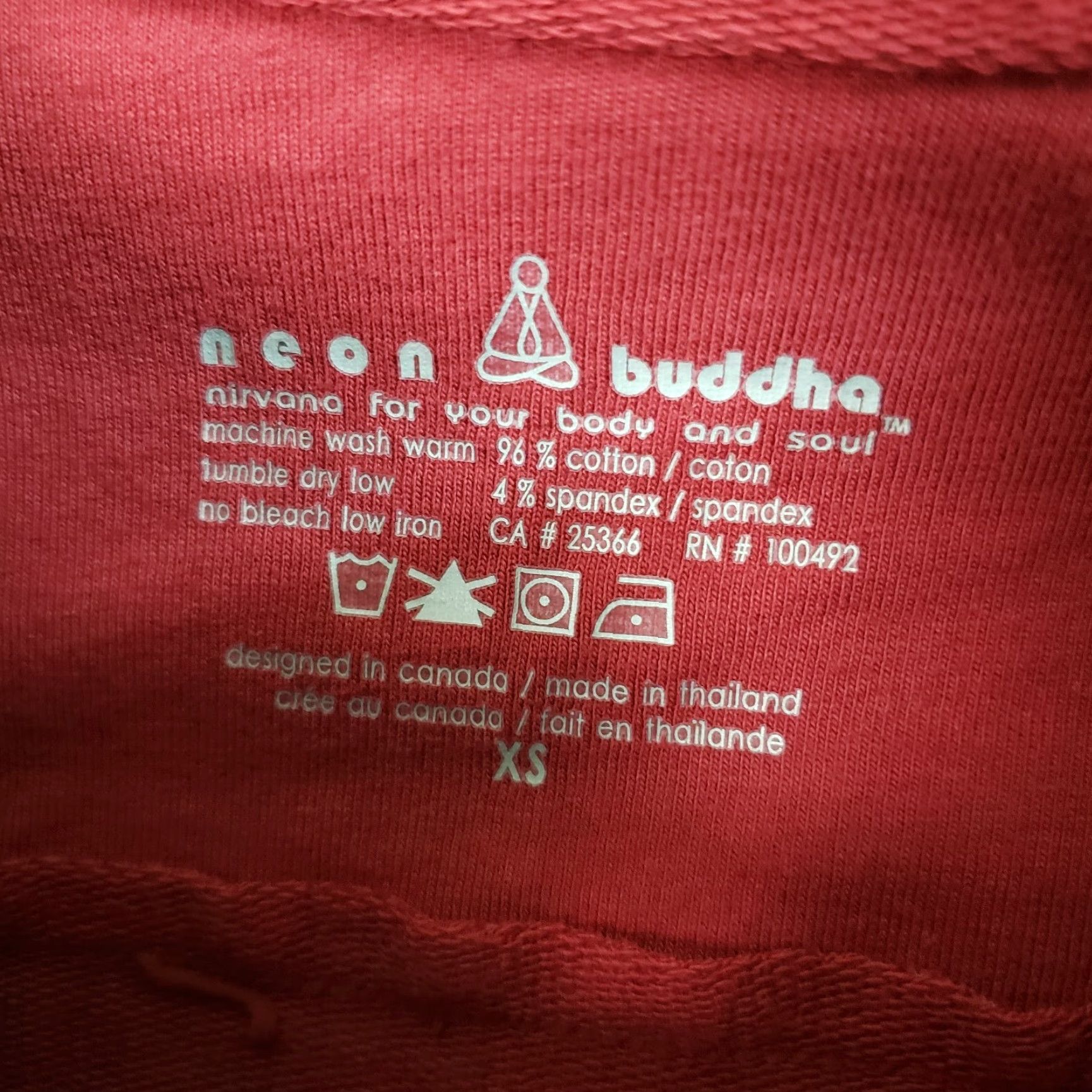 Vintage Neon Buddha Womens Jacket Sz XS Red Button Front Pockets Cotton Blend Size XS / US 0-2 / IT 36-38 - 6 Thumbnail