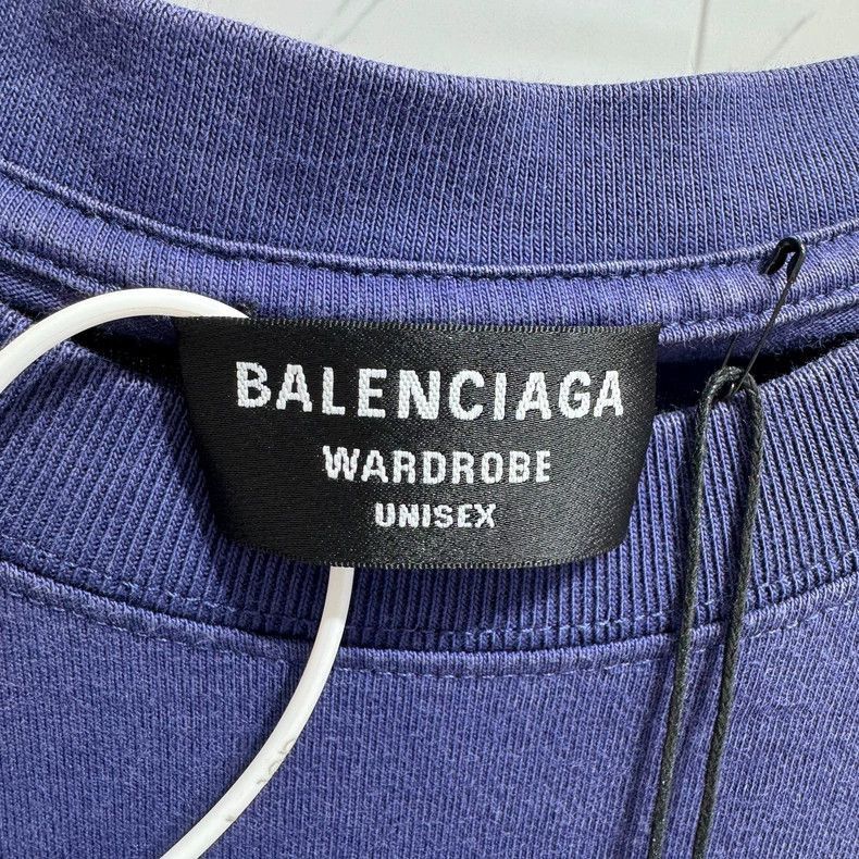 Balenciaga Balenciaga Blue FREE Logo Short Sleeve T-shirt Size US L / EU 52-54 / 3 - 3 Thumbnail