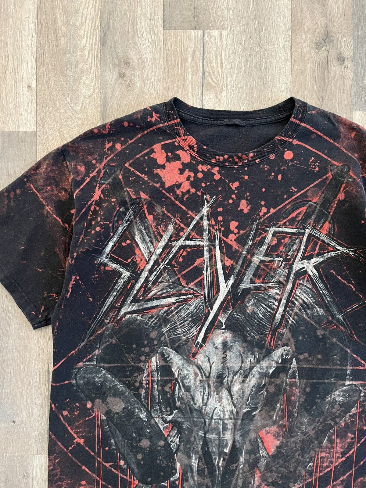Slayer Vintage 00s Slayer AOP Baphomet Tee Size US L / EU 52-54 / 3 - 3 Thumbnail
