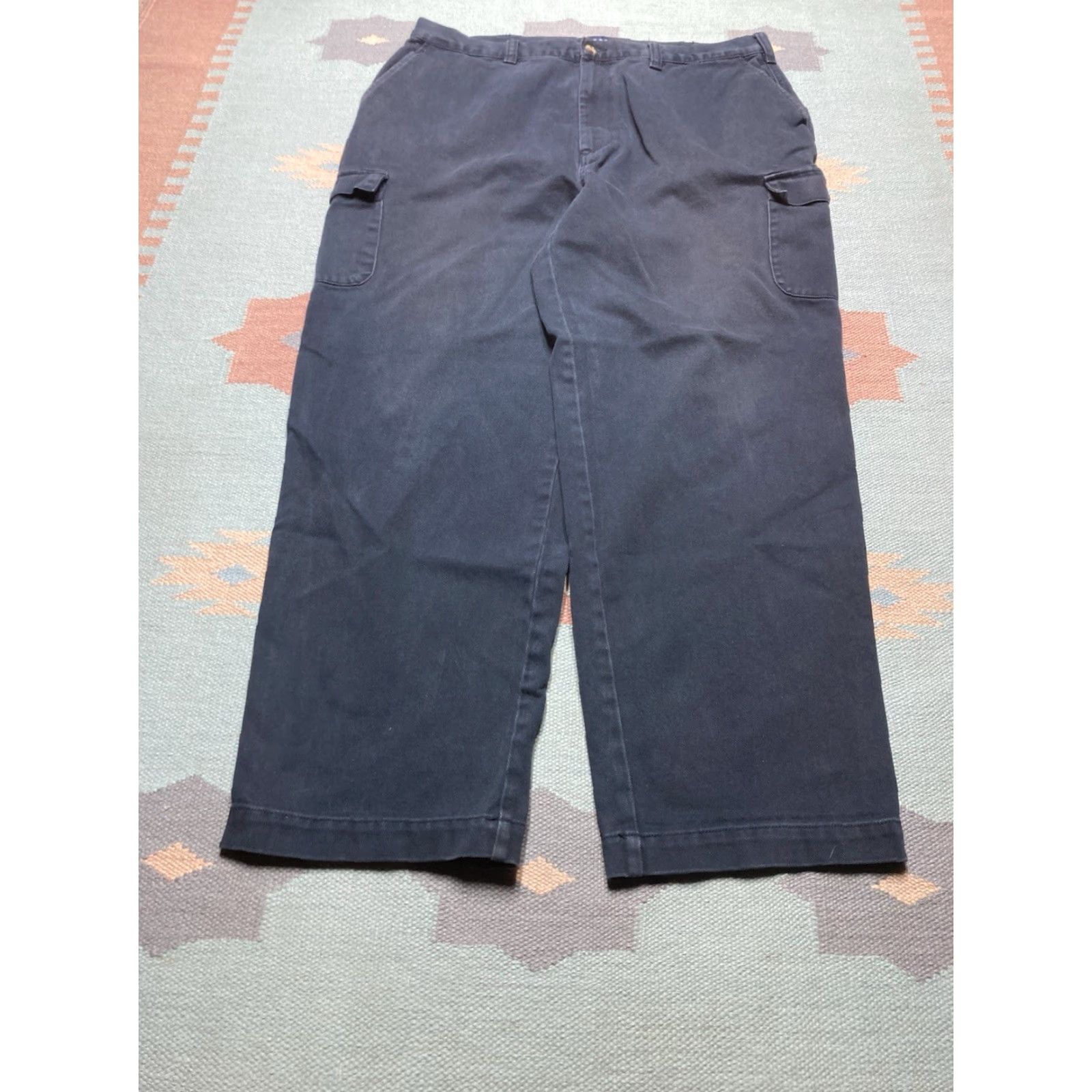Tommy Hilfiger VINTAGE Tommy Hilfiger Jeans Baggy Dark Blue 38x31 Men/Adult Inseam 31 Baggy 90s Skater Cargo Trousers Size US 38 / EU 54 - 5 Thumbnail
