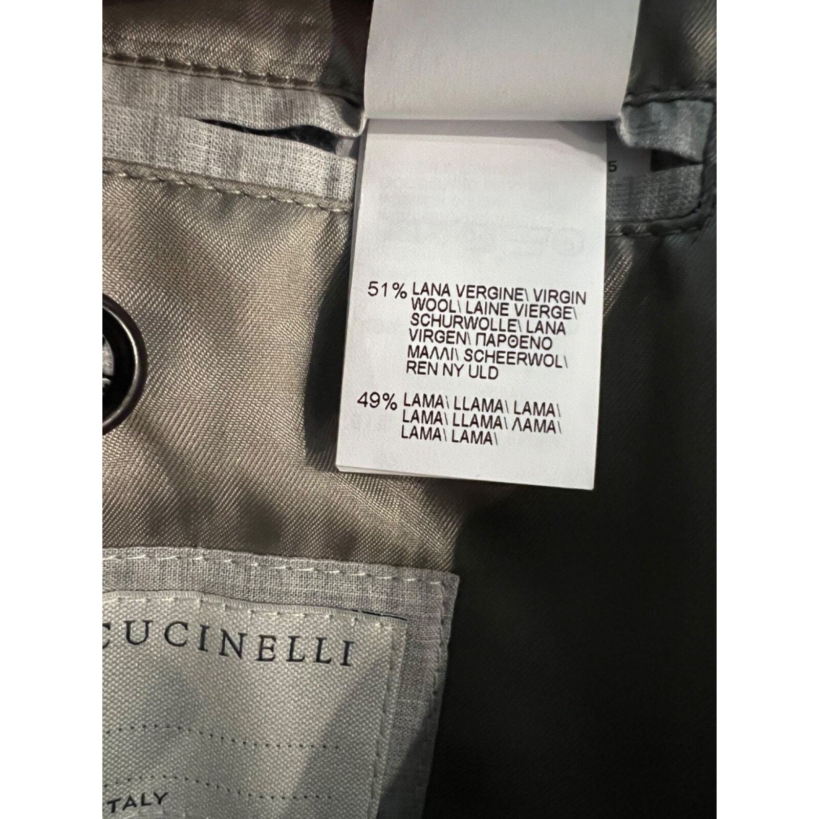 Brunello Cucinelli $6600 Brunello Cucinelli Blue Checked Wool Llama Bomber IT48 Size US M / EU 48-50 / 2 - 8 Thumbnail