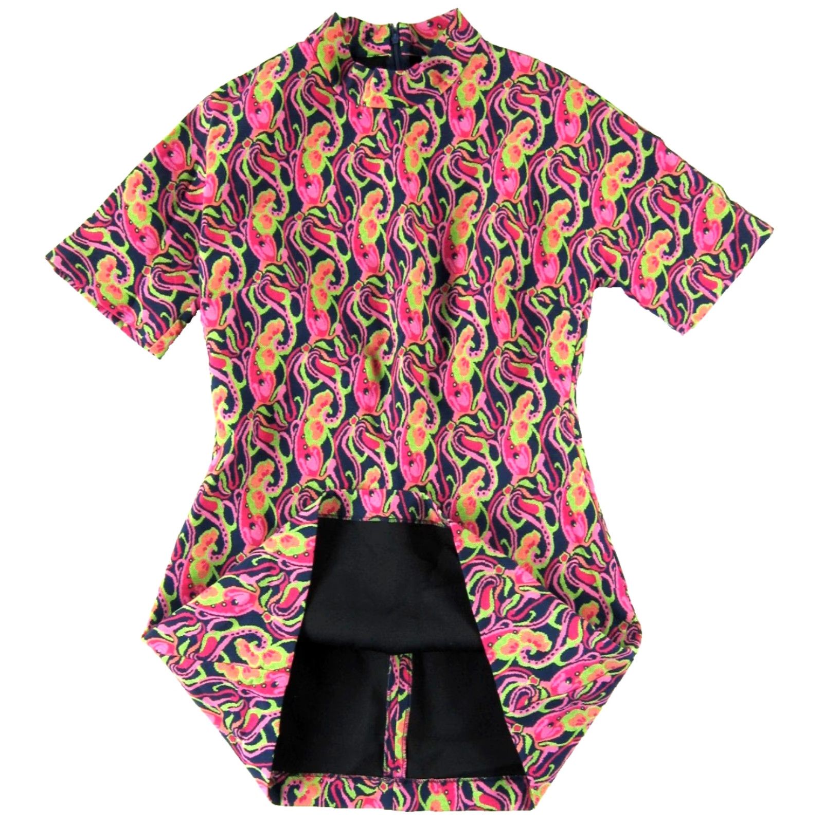 Zara ZARA Pink Floral High Neck Short Sleeve Tunic Dress Large Mini Shift Dress Floral Pattern ZARA Women Wide Sleeves N/A Size 36" / US 14 / IT 50 - 5 Thumbnail