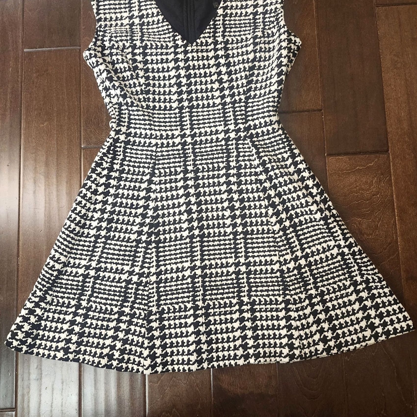 Vintage Forest Lily Dress Womens Small Black White Houndstooth Fit Flare Skater Size S / US 4 / IT 40 - 3 Thumbnail
