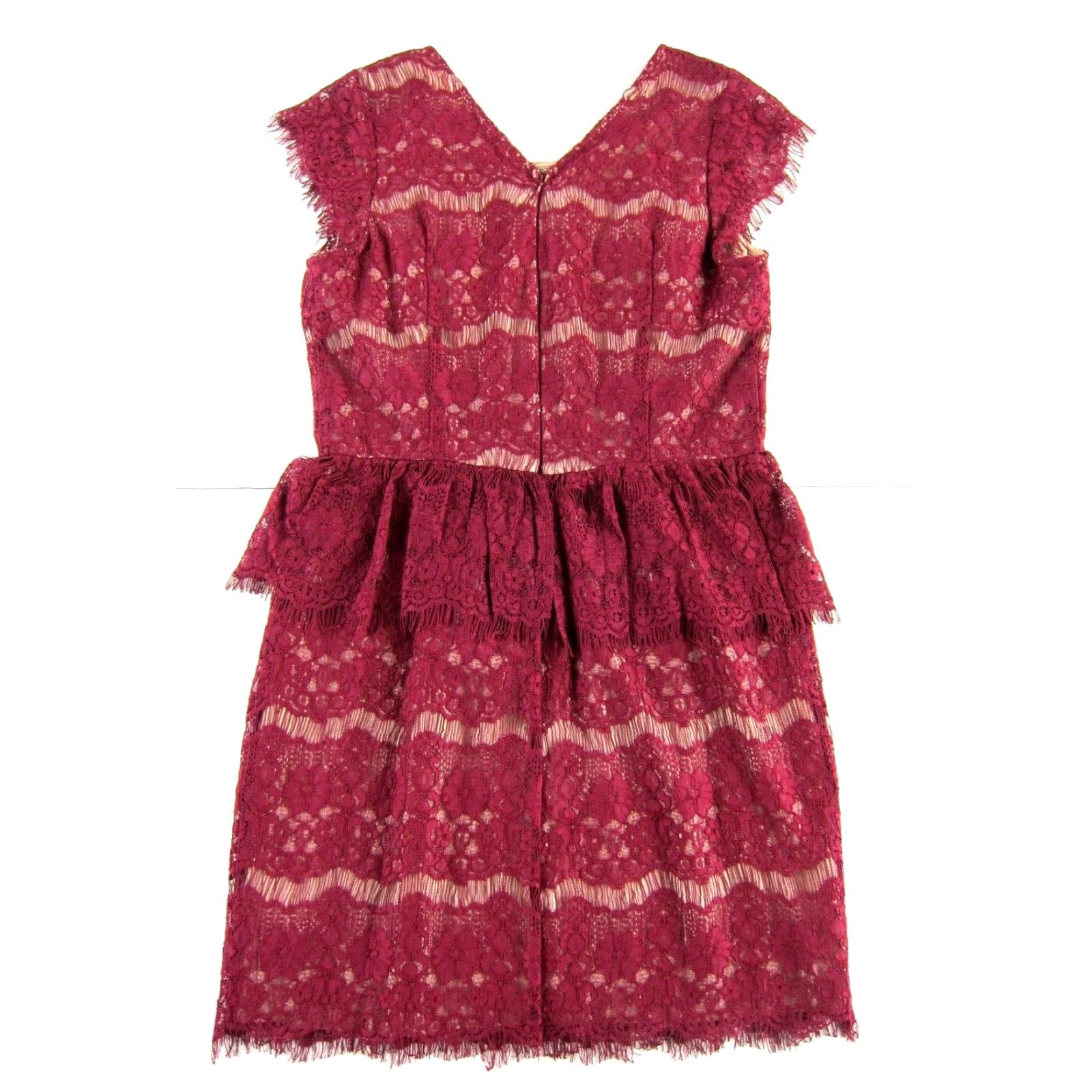Vintage Maeve Dress Cap Sleeve Sheath L Maeve Red Lace Knee Length Floral 90s? Size L / US 10 / IT 46 - 2 Thumbnail