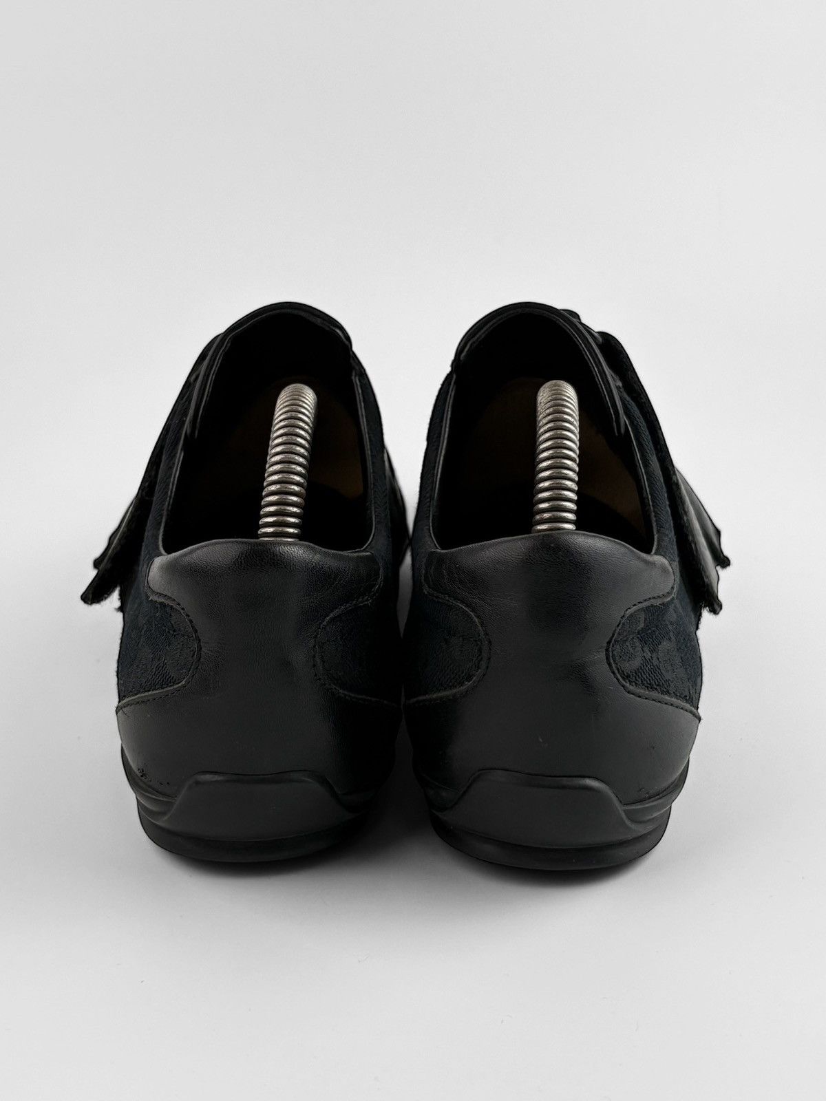 Gucci Gucci Black GG Canvas Leather Hook & Loop Sneakers 36.5 6.5 Size US 6.5 / IT 36.5 - 6 Thumbnail