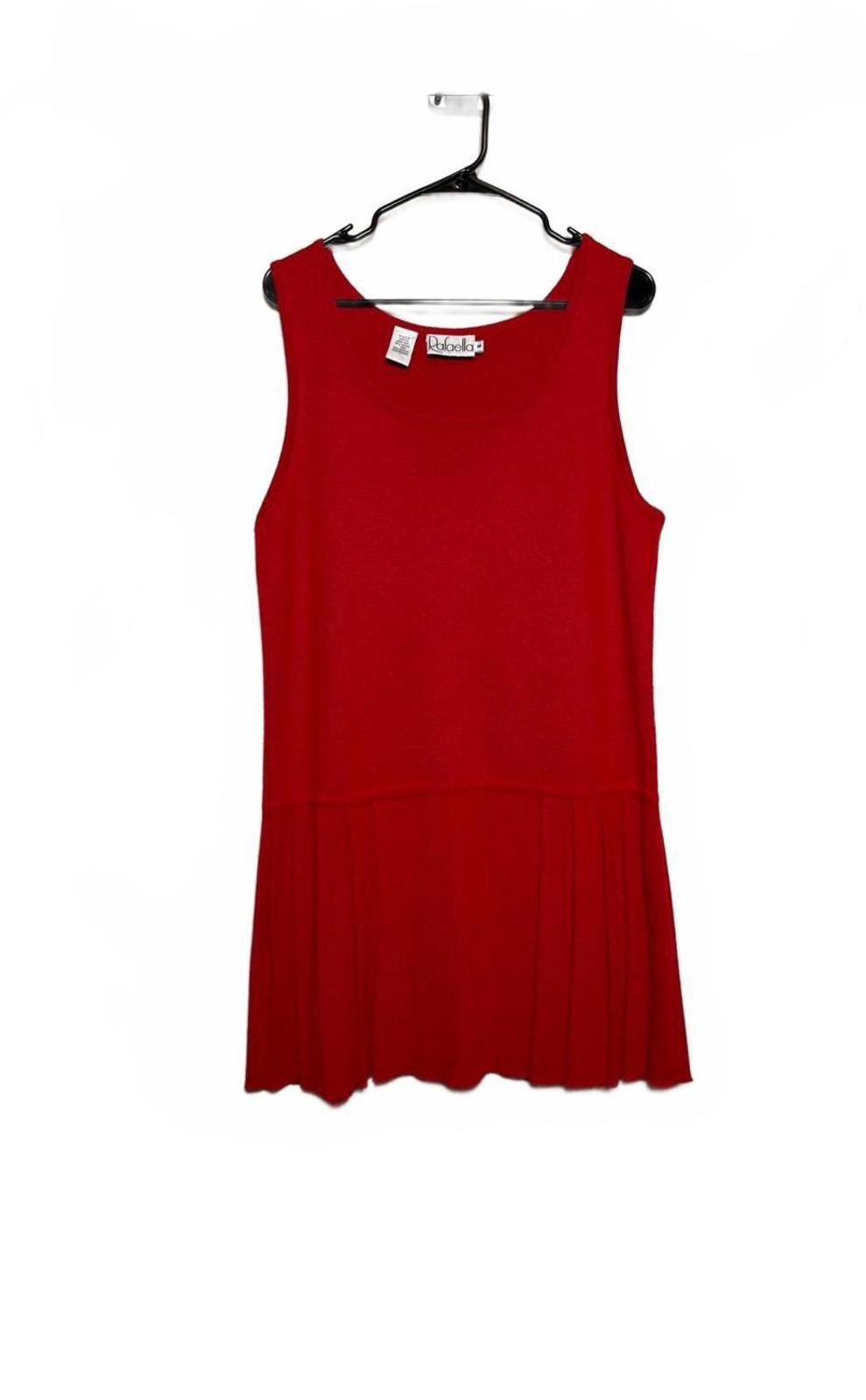 Unknown London Vintage Elegant Red Pleated Tank Dress Size L / US 10 / IT 46 - 1 Thumbnail