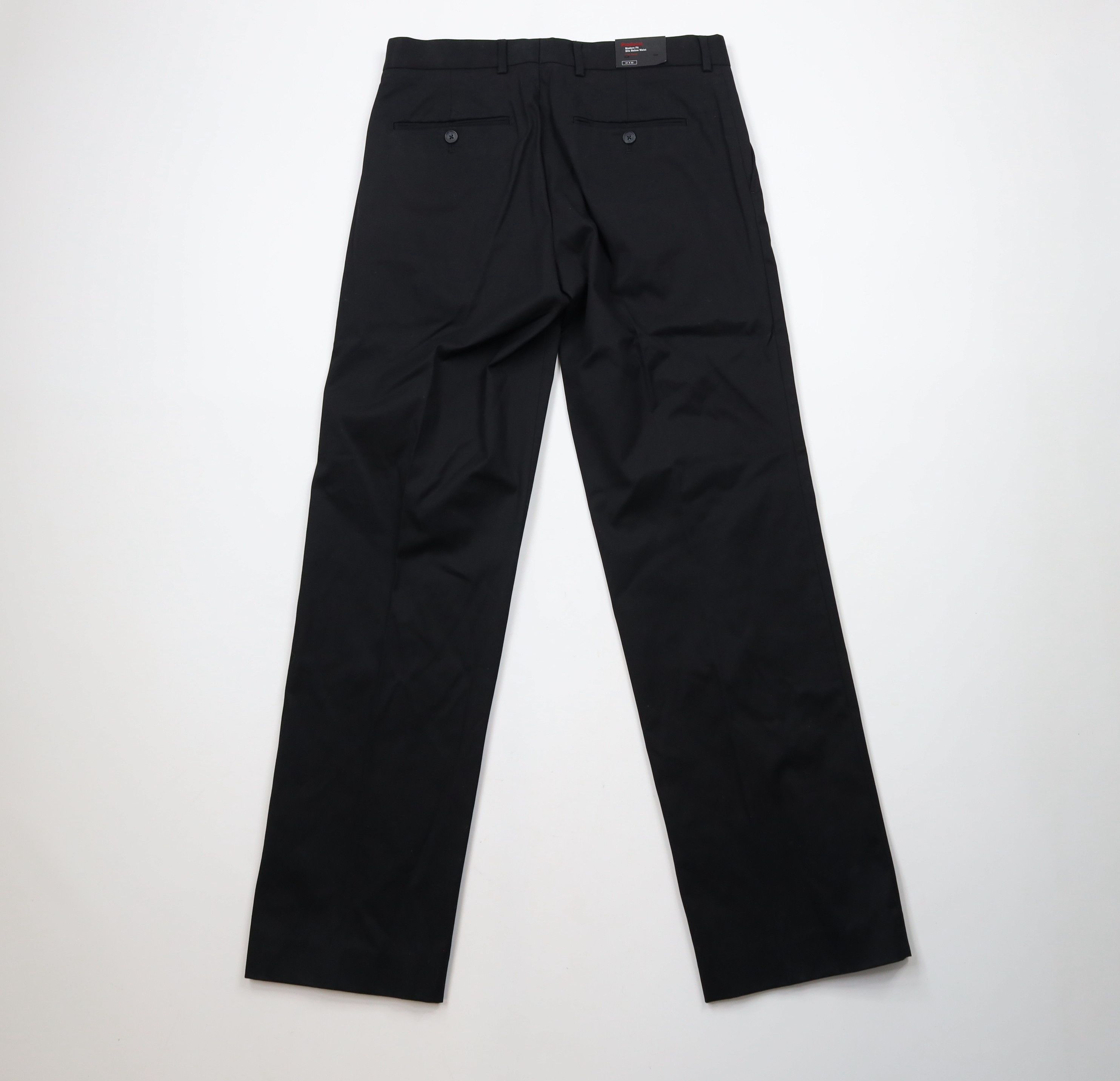 Express × Vintage New Express Modern Fit Flat Front Chino Pants Trousers Black Size US 31 - 7 Thumbnail