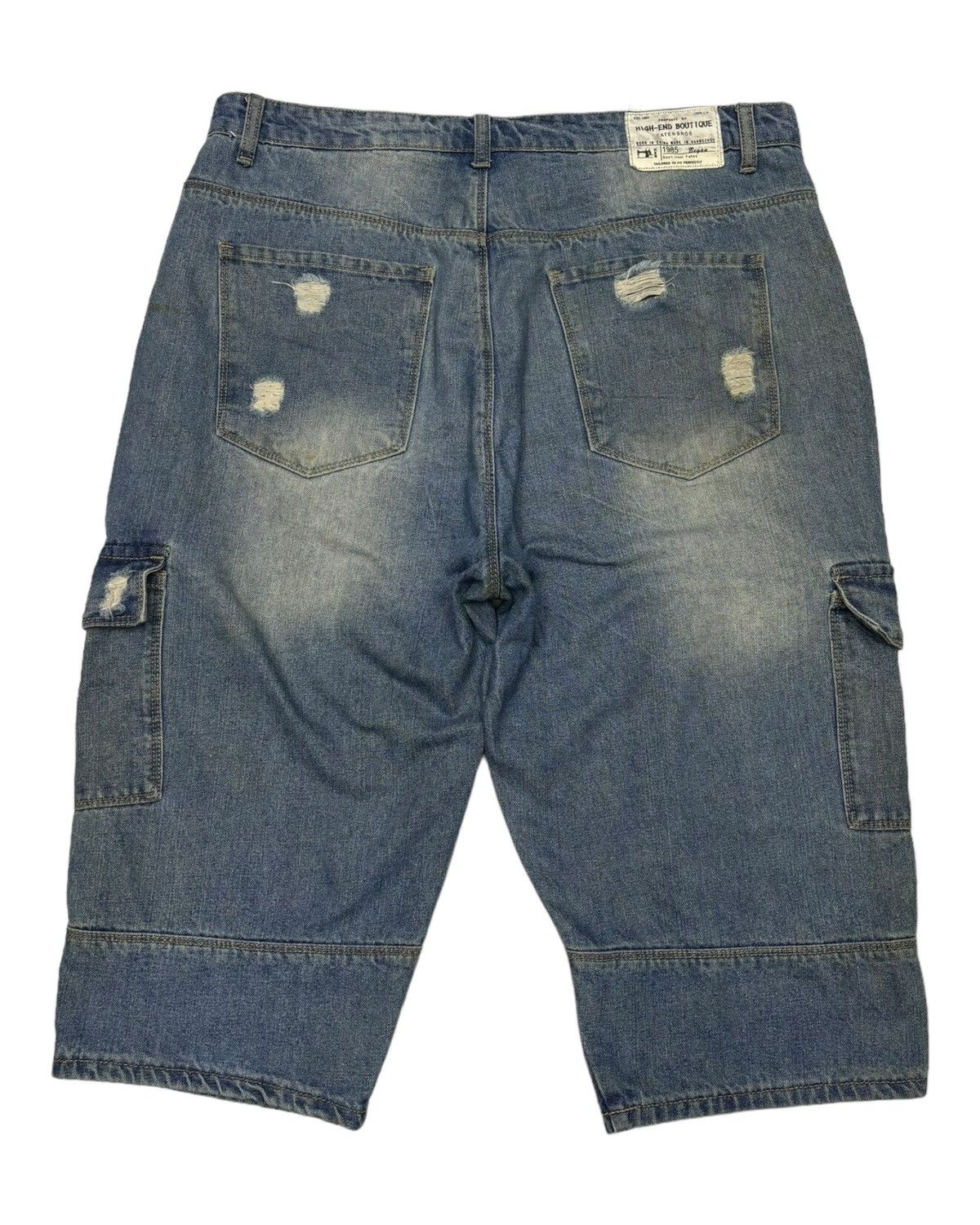 Japanese Brand RARE🔥PROPERTY OF CATEN BROS JORTS DISTRESS JNCO STYLE Size US 36 / EU 52 - 2 Thumbnail