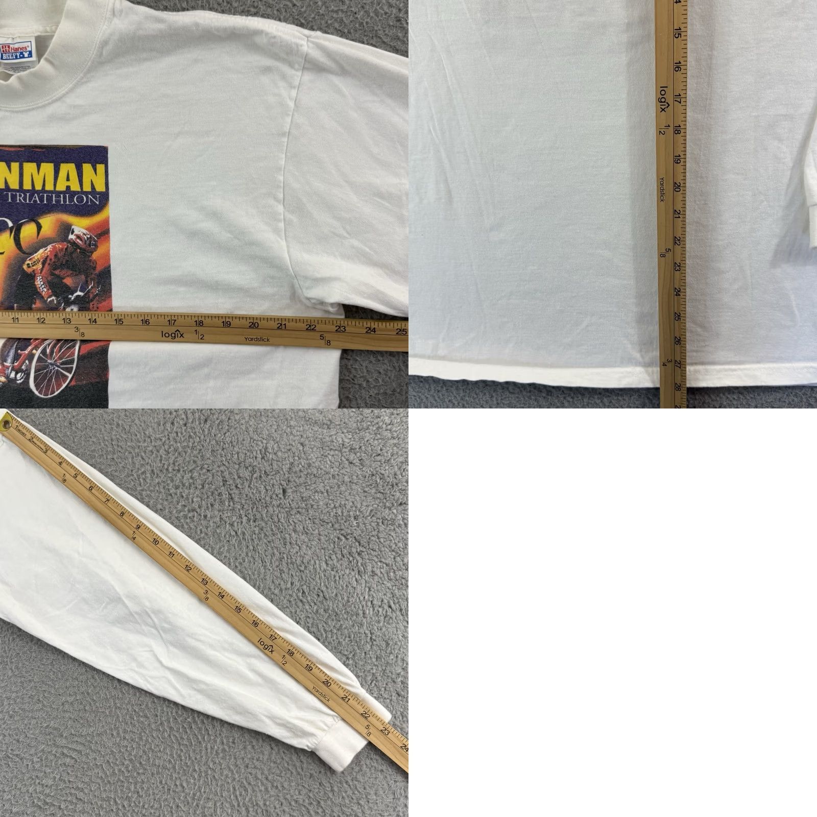 Hanes VINTAGE Hanes Beefy-T Ironman Triathlon Shirt Mens XL White Short Sleeve 90s USA Racing Logo Size US XL / EU 56 / 4 - 8 Thumbnail