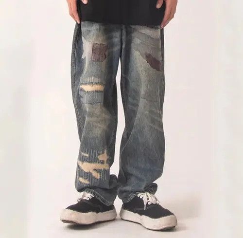 Jean Patchwork Baggy Jeans Size US 34 / EU 50 - 1 Thumbnail