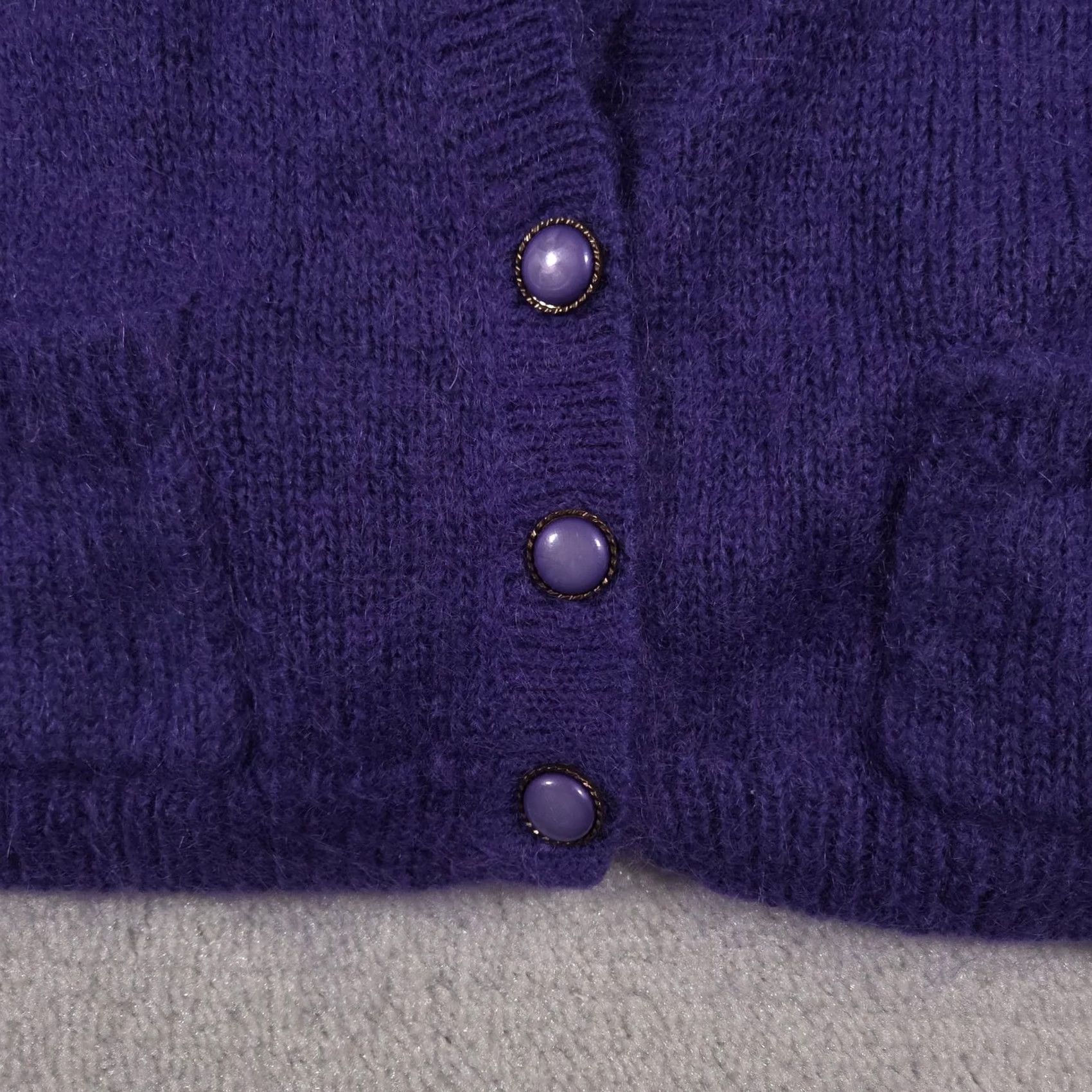 Vintage VINTAGE Bramble Lane Cardigan Sweater Womens Small Purple Mohair Blend 80s Size S / US 4 / IT 40 - 4 Thumbnail