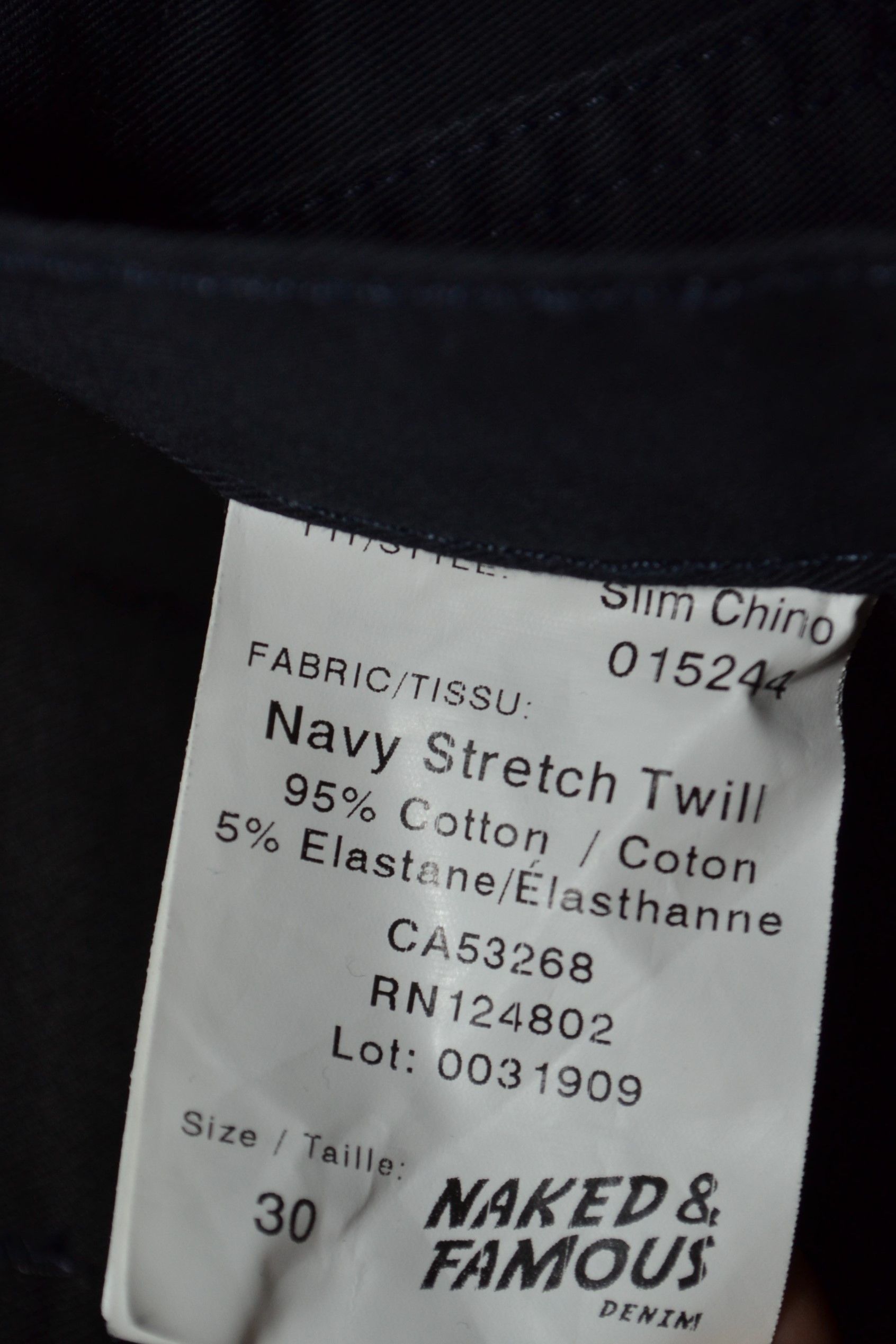 Naked & Famous Naked & Famous Slim Chino Navy Stretch Twill 30 Size US 30 / EU 46 - 10 Thumbnail