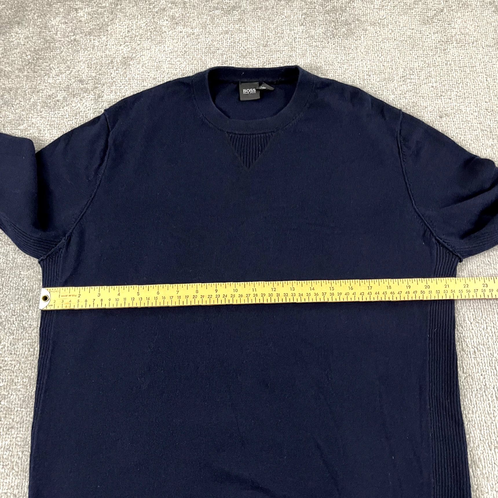 Hugo Boss HUGO BOSS Sweater Men Medium Navy Wool Cashmere Blend Lightweight Crew Neck Long Sleeve Pullover Knit Regular Fit Size US M / EU 48-50 / 2 - 5 Thumbnail