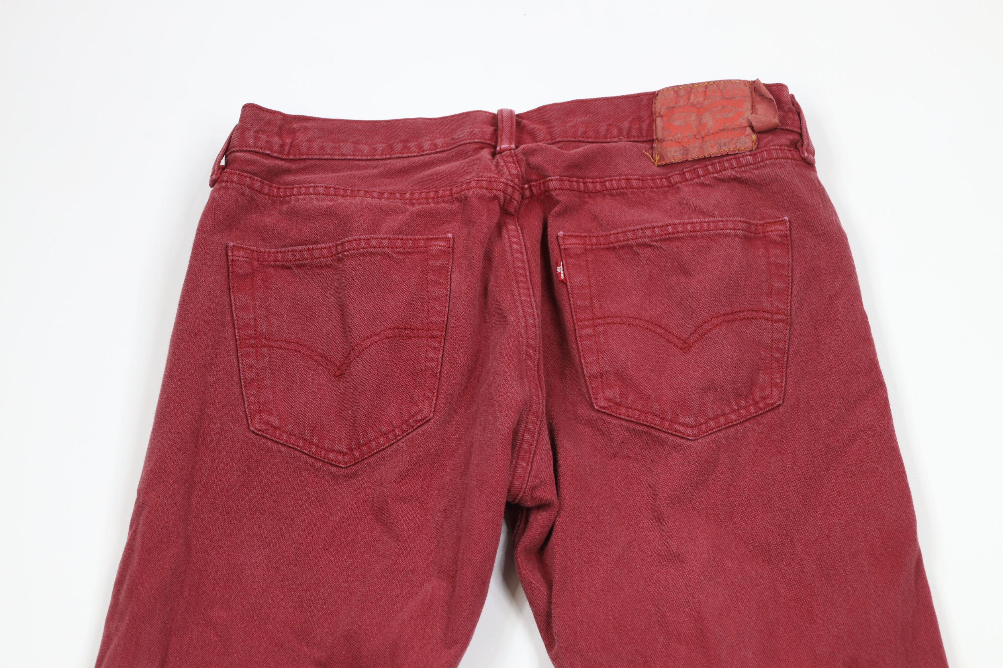 Levi's × Vintage Vintage Y2K Levis 501xx Button Fly Original Fit Jeans Red Size US 34 / EU 50 - 12 Thumbnail