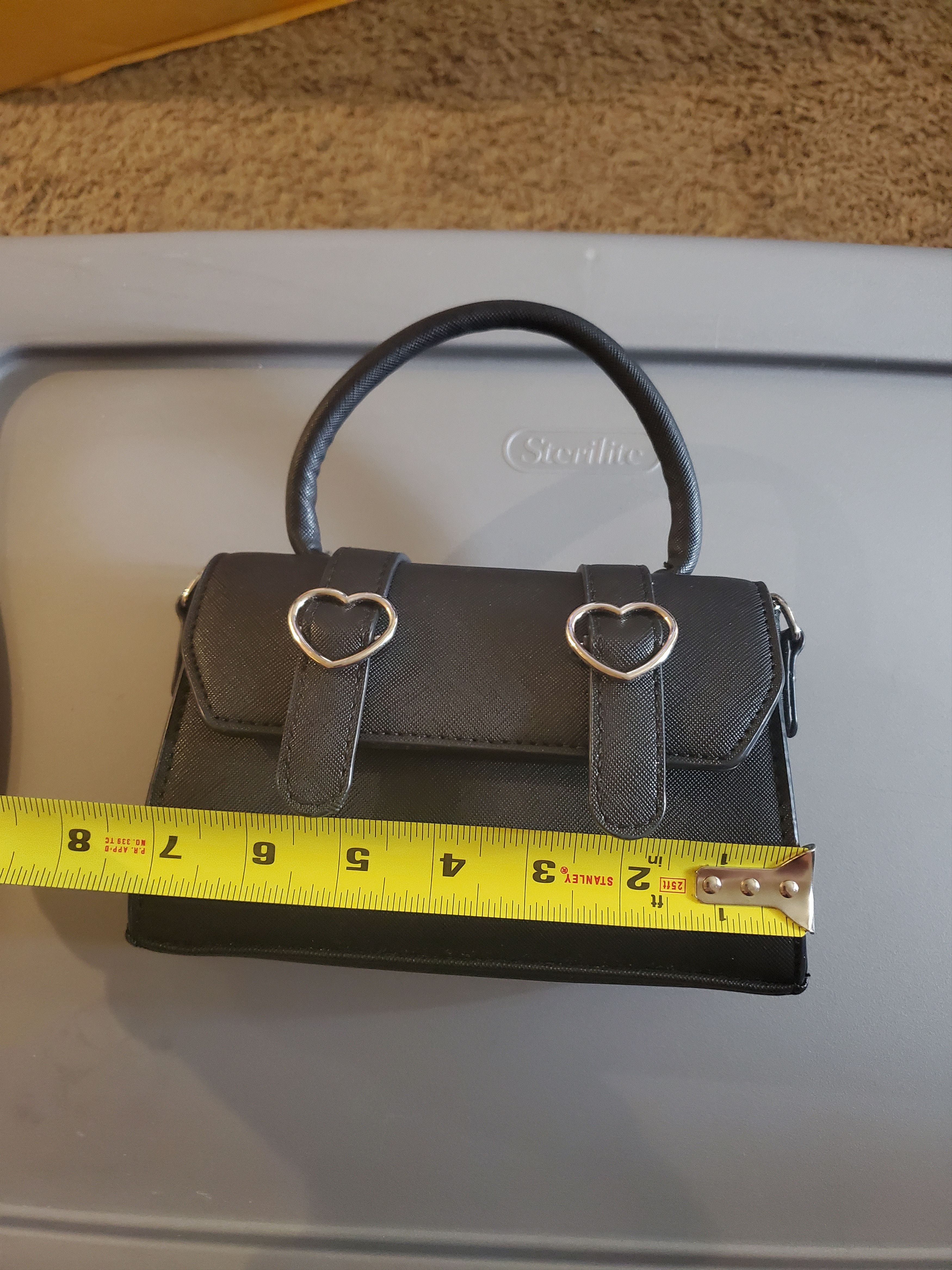 Other *NWOT* Black Vegan Leather Mini Handbag/Crossbody Purse Size ONE SIZE - 3 Thumbnail